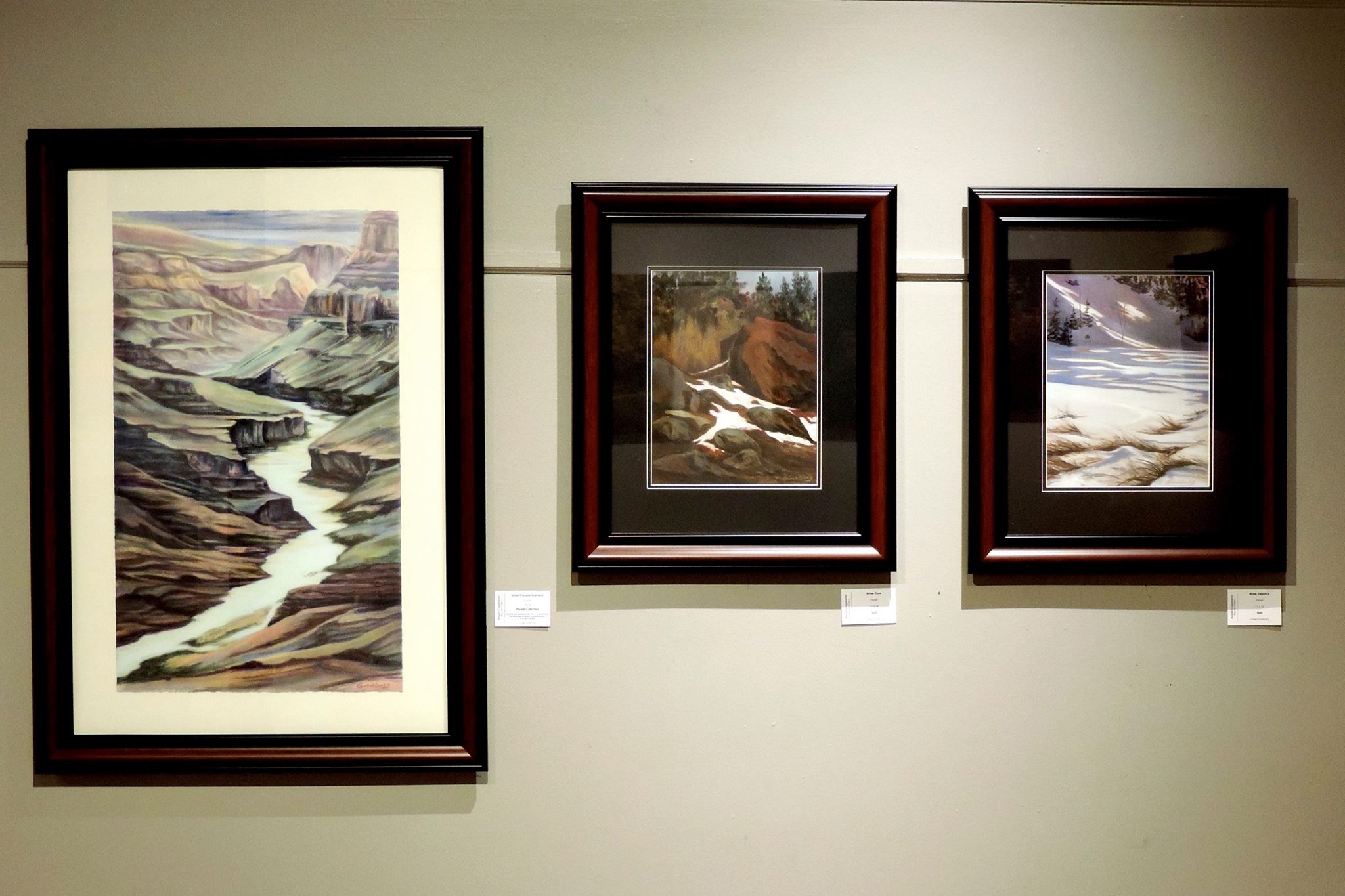 "Grand Canyon GRANDEUR", "WINTER THAW", AND "WINTER ELEGANCE" Beautiful hung together... Cheri GInsburg ©