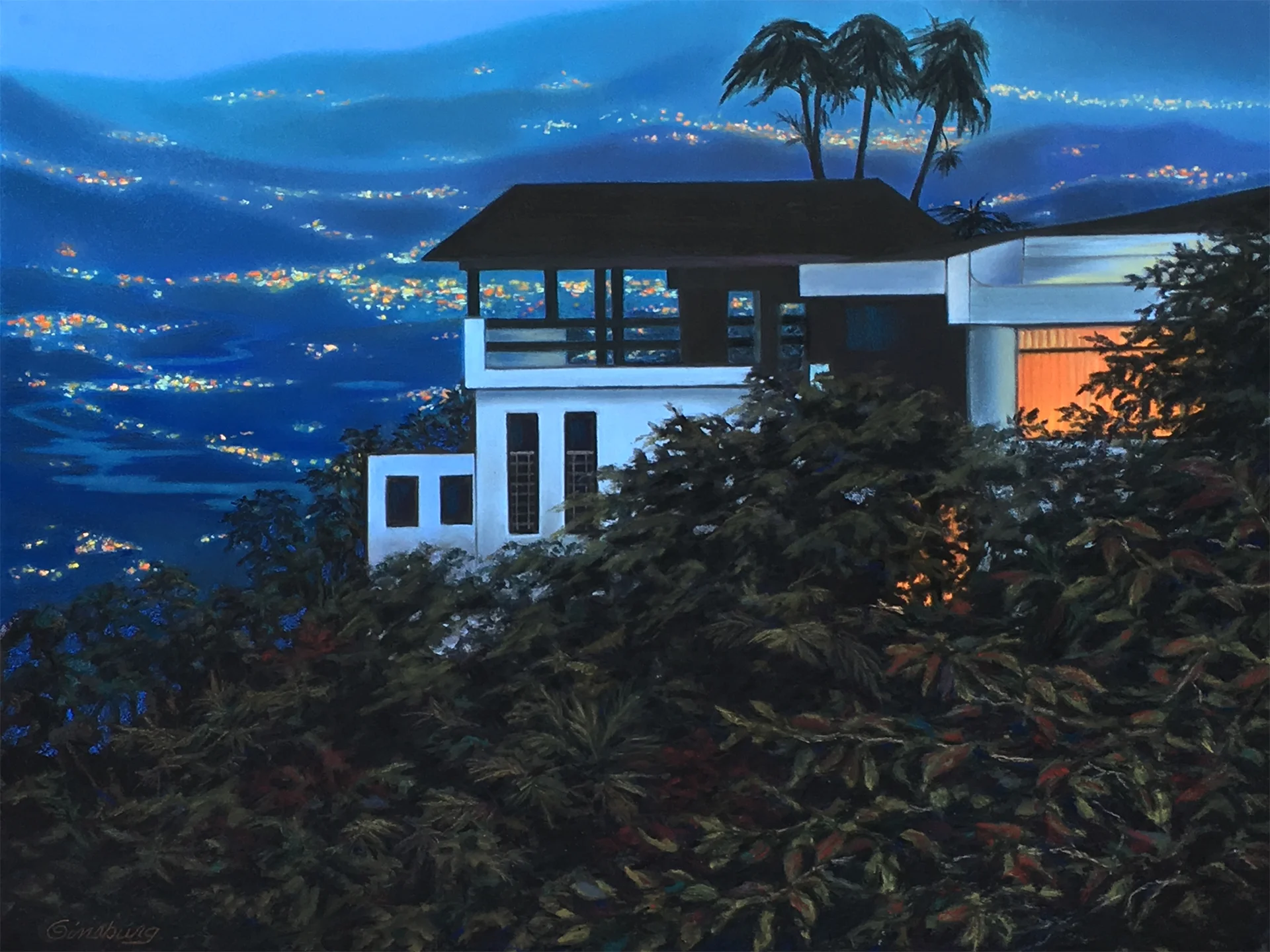 “night falls in Costa Rica", near atenas, Costa Rica PanPastel® Cheri GInsburg © SOLD
