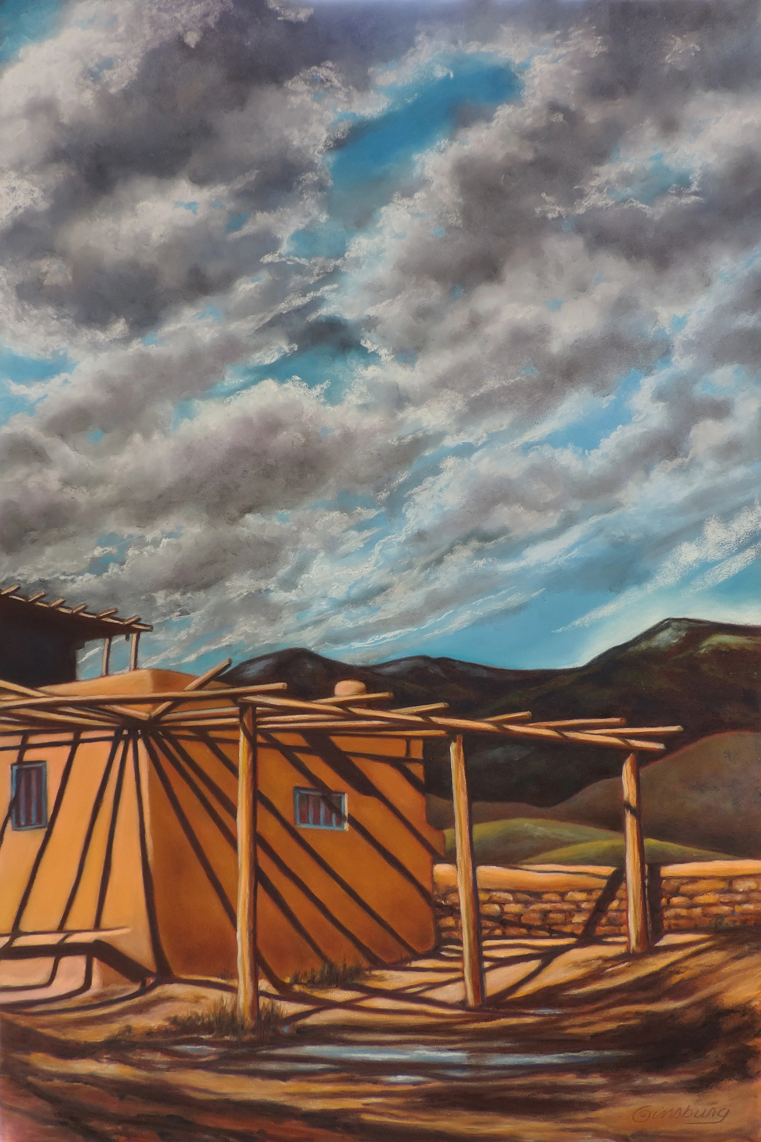 “TAOS PUEBLO HOME" PanPastel® Cheri GInsburg ©