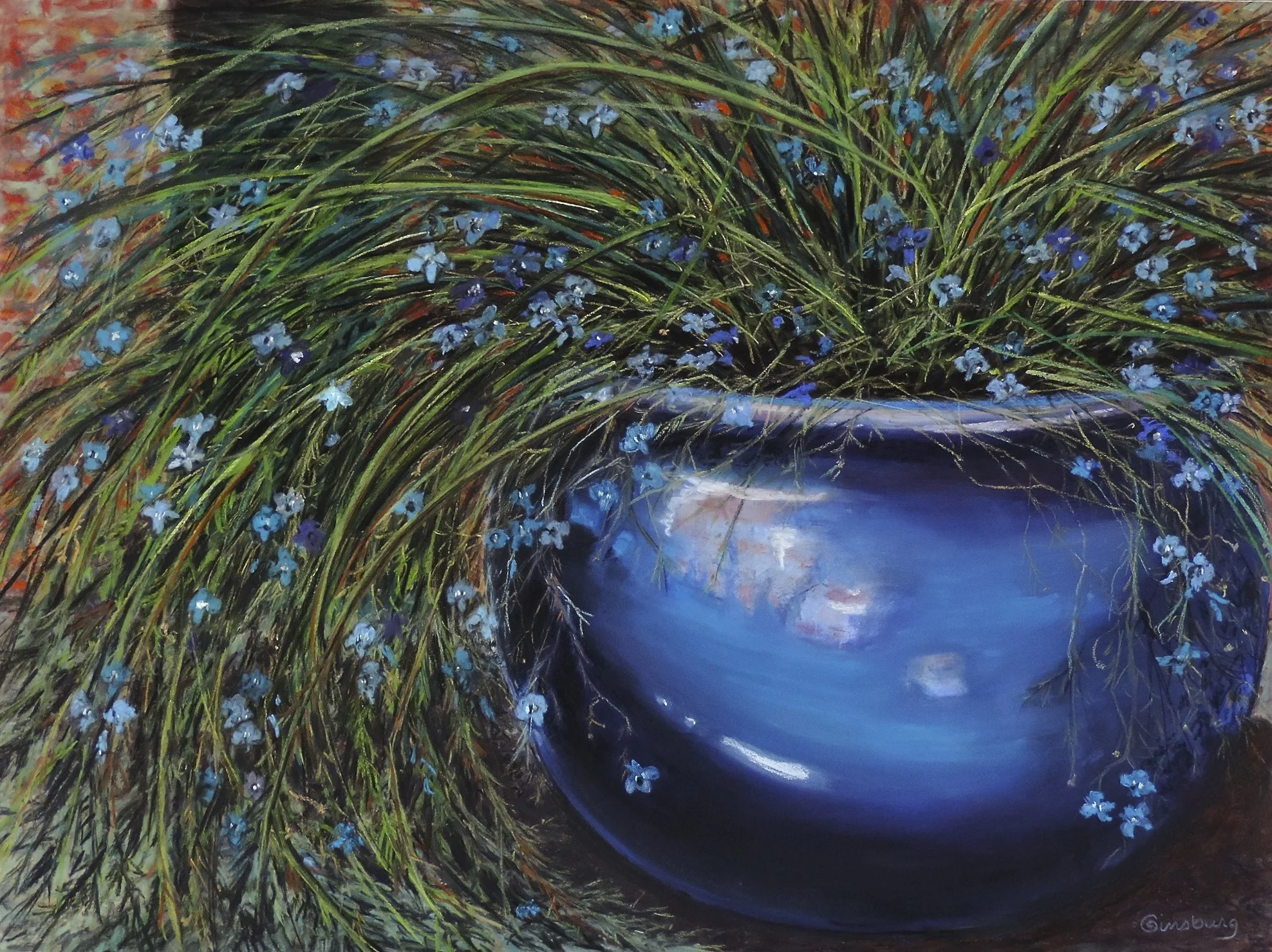 “french blue" Pastel 18 x 24 Cheri GInsburg © GICLÉE PRINT AVAILABLE