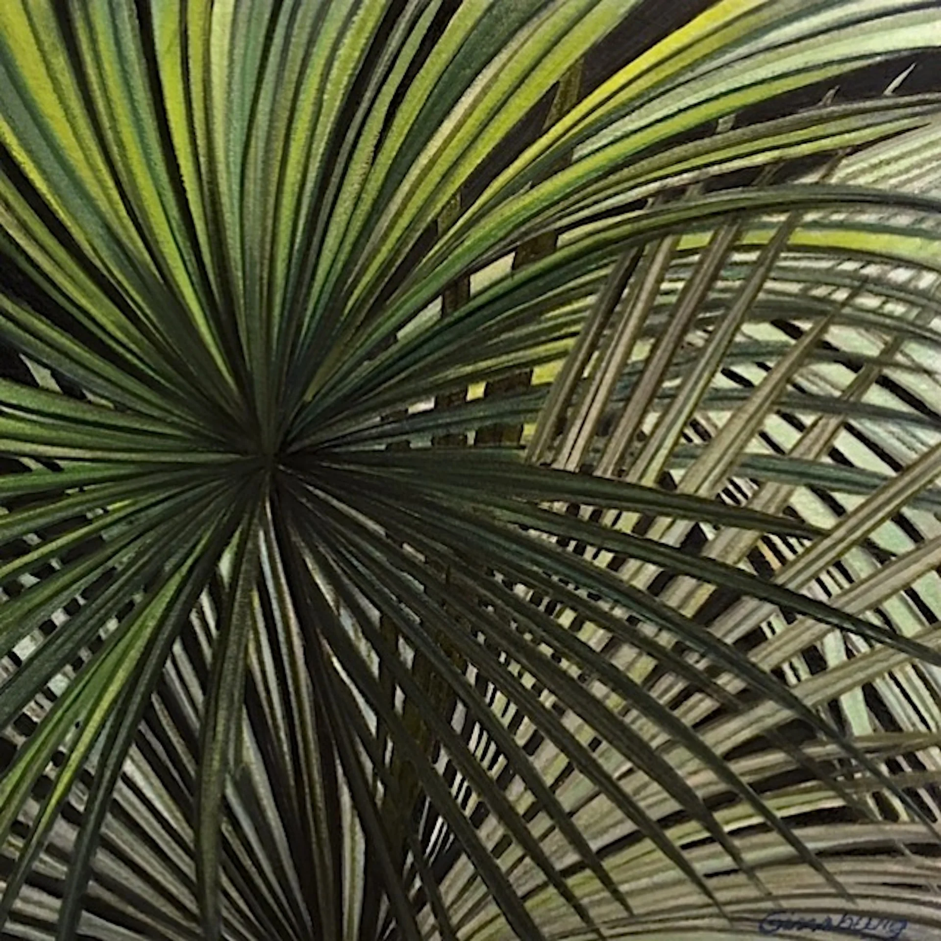 “PALM LEAF" Pastel Cheri GInsburg © SOLD