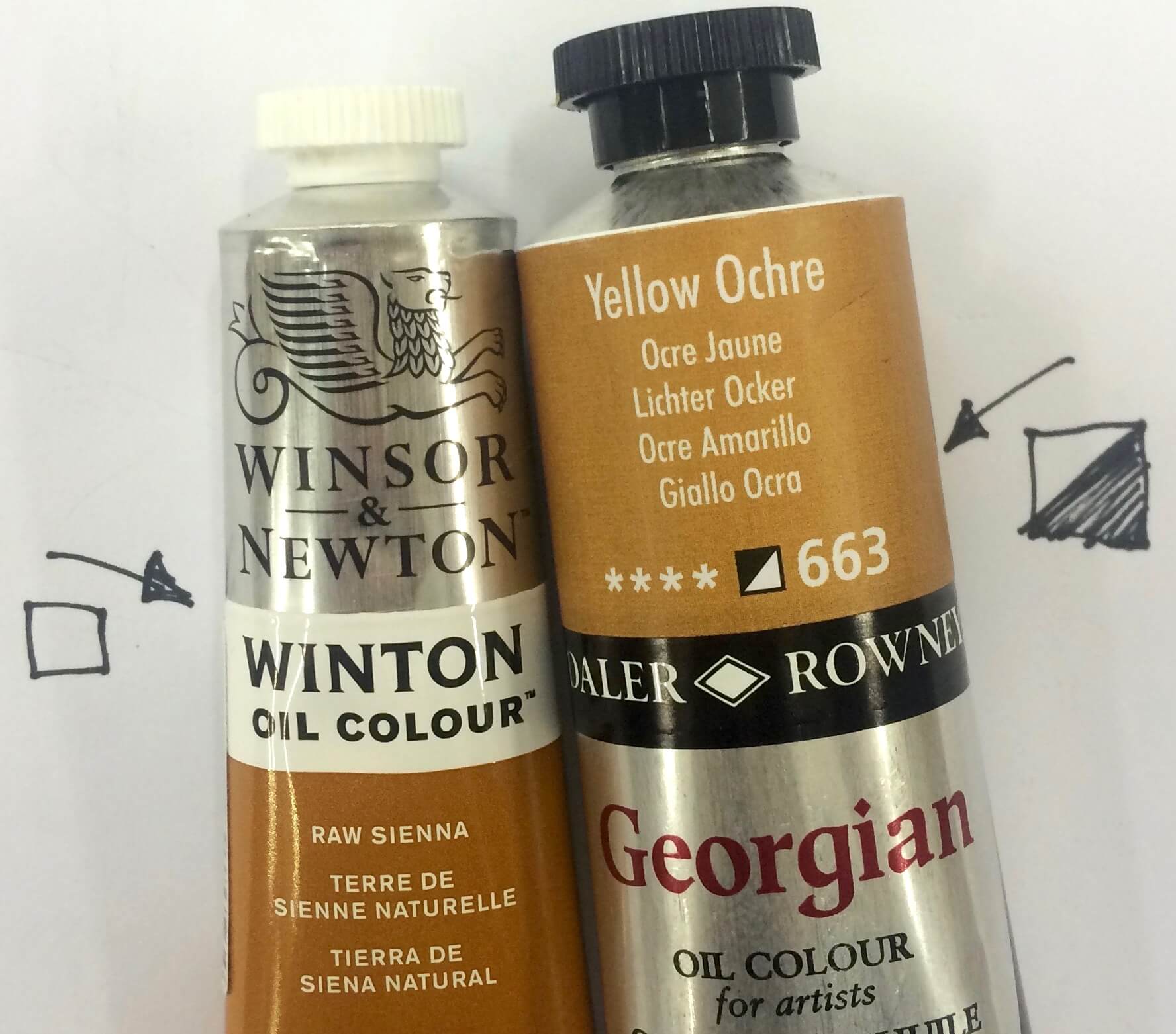 On each tube of quality paint you will find a little square, this square indicates the level of transparency of the paint. This square will either be black - opaque, white - transparent or, black and white - semi transparent. 
