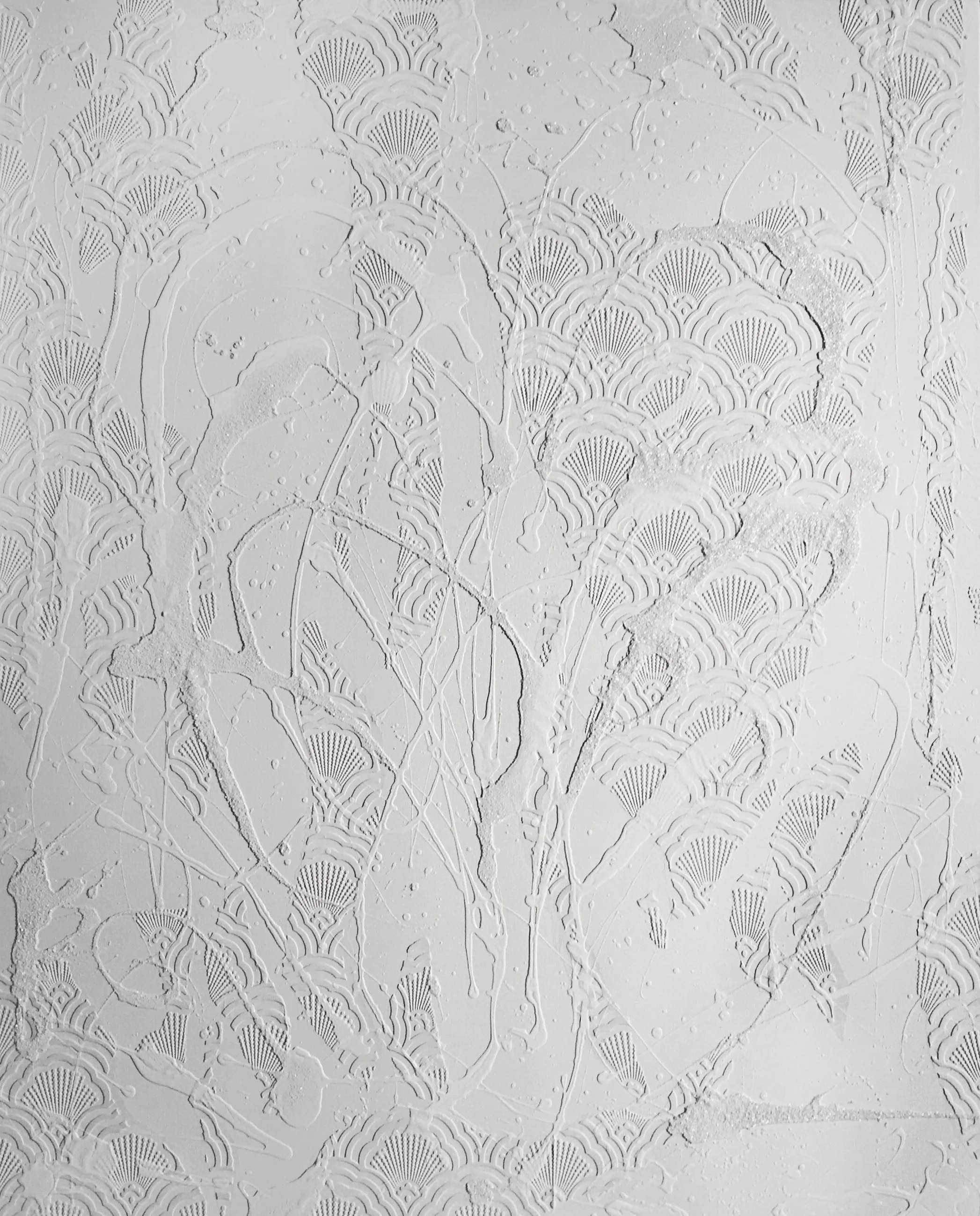 WHITE OUT. 2015. 48"x60". Enamel, acrylic and diamond dust on canvas.