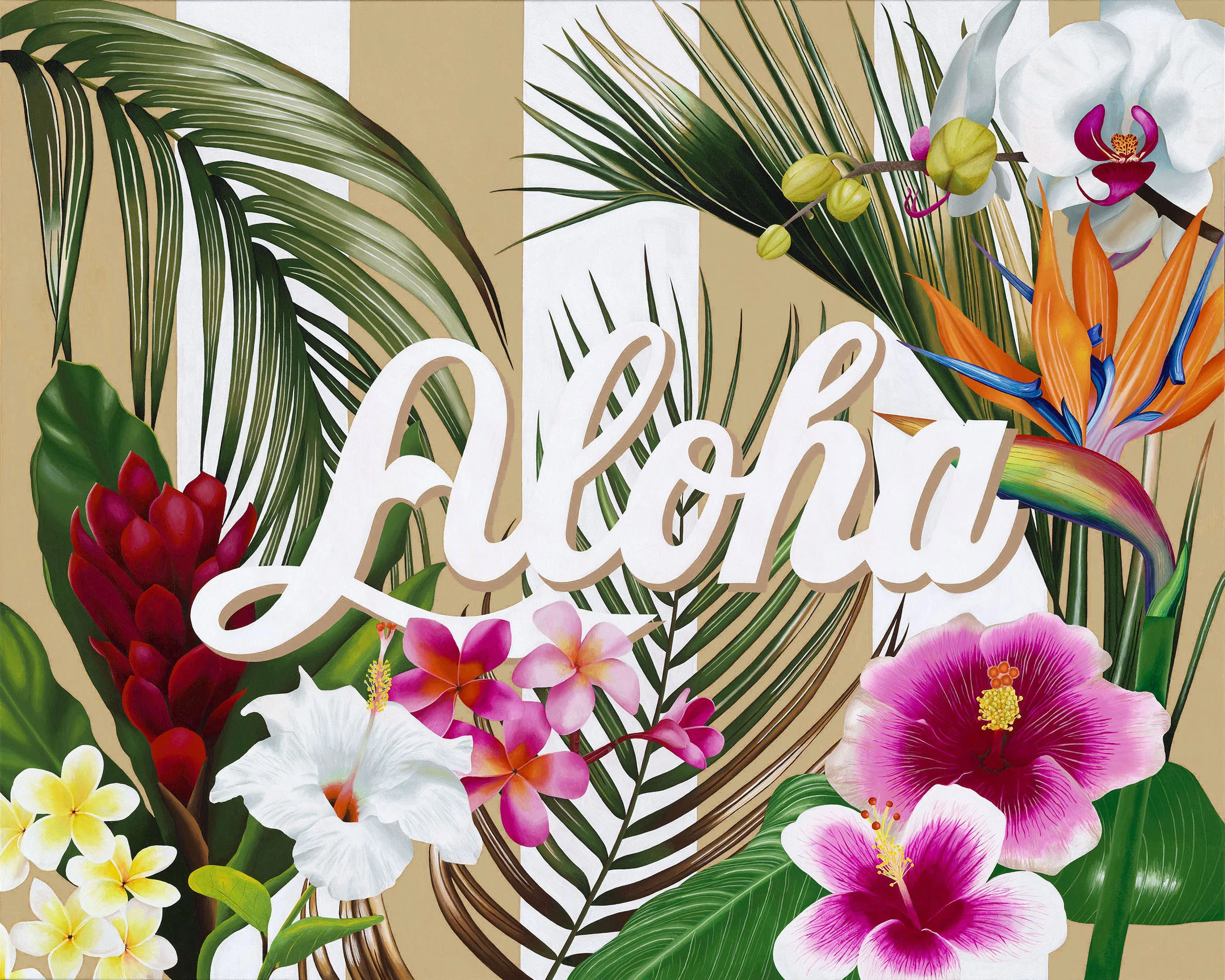 ALOHA. 2018. 48" x 60". Acrylic on canvas.
