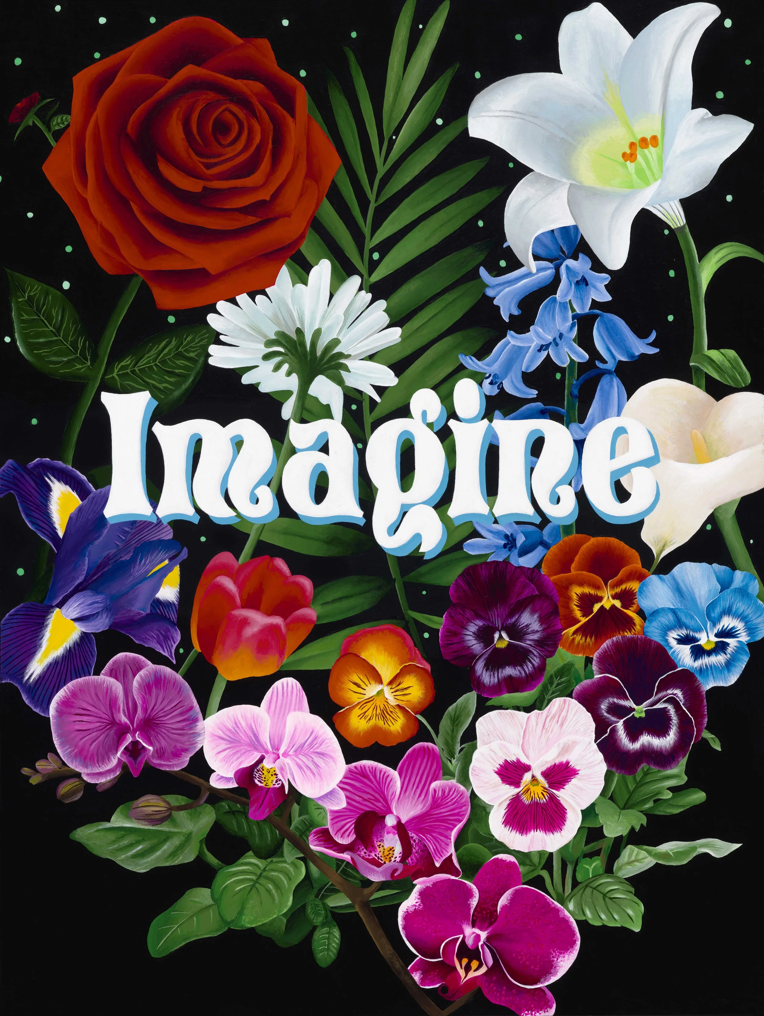 IMAGINE. 2021. 16” x 24”. Acrylic on wood panel.