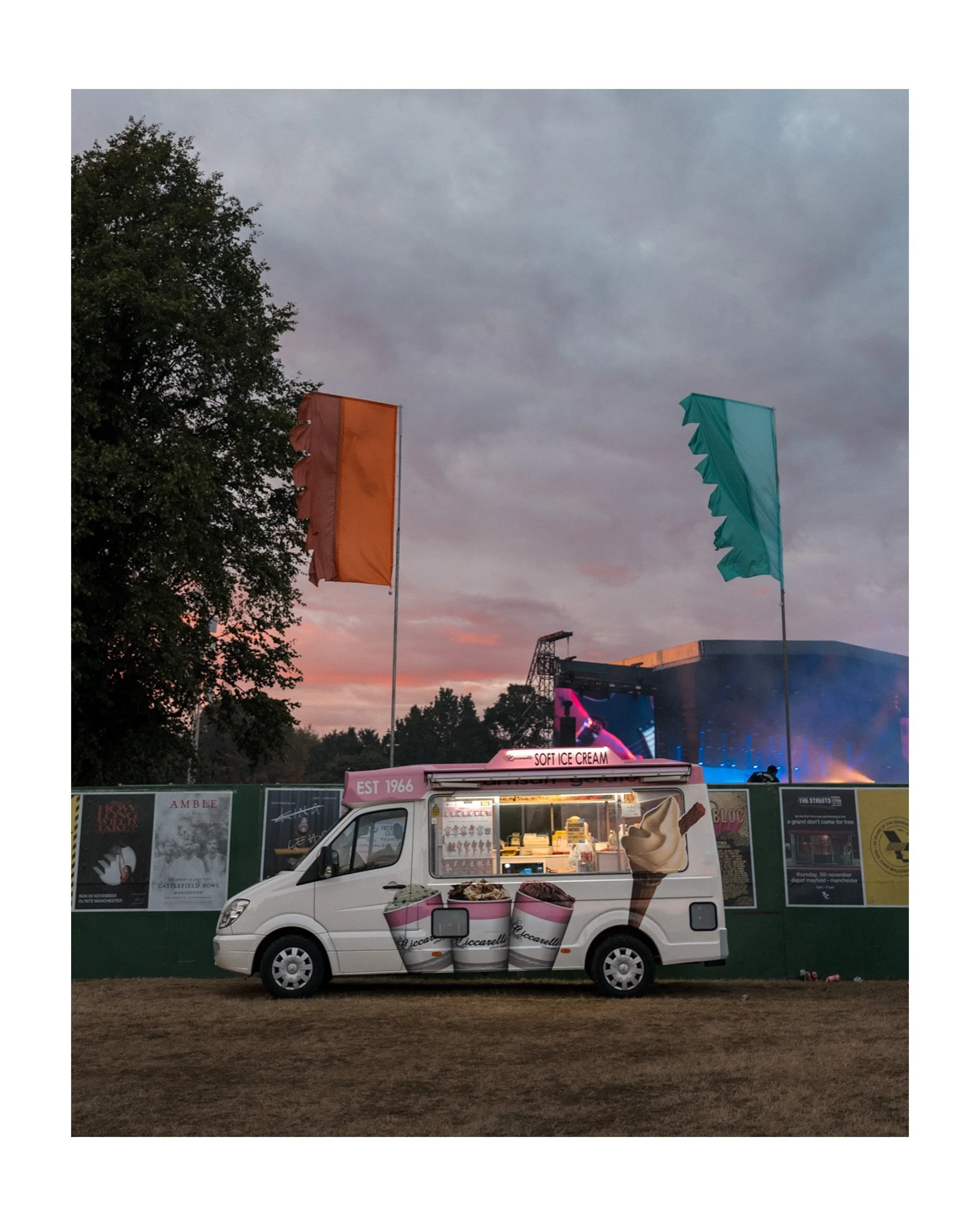 A couple of ice cream vans at the Cure gig last night. I&rsquo;m soon going to have enough photos for an ice cream van wall calendar and I presume you&rsquo;re all gonna want one.