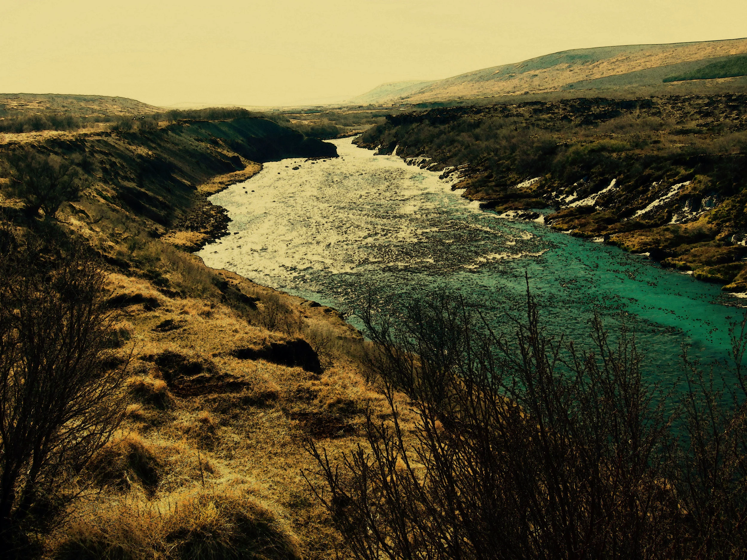 Turquoise Waters, Hraunfossar Falls