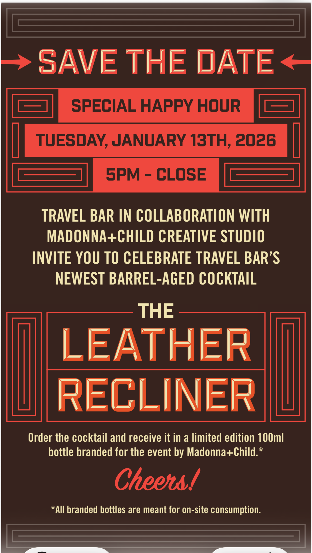 Special Happy Hour Featuring the Leather Recliner