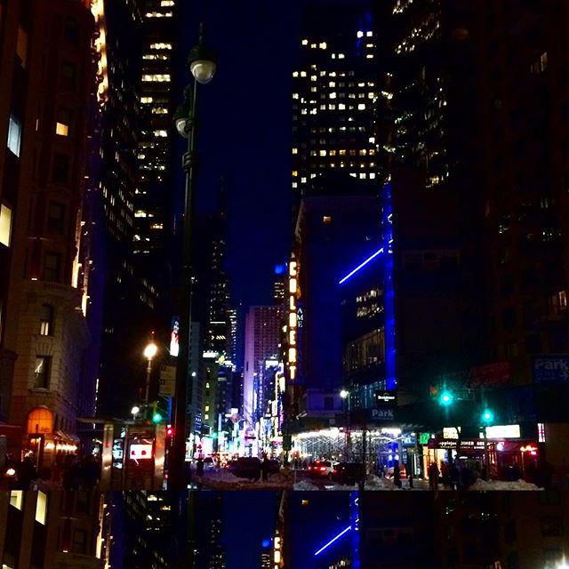 Times Square at night.