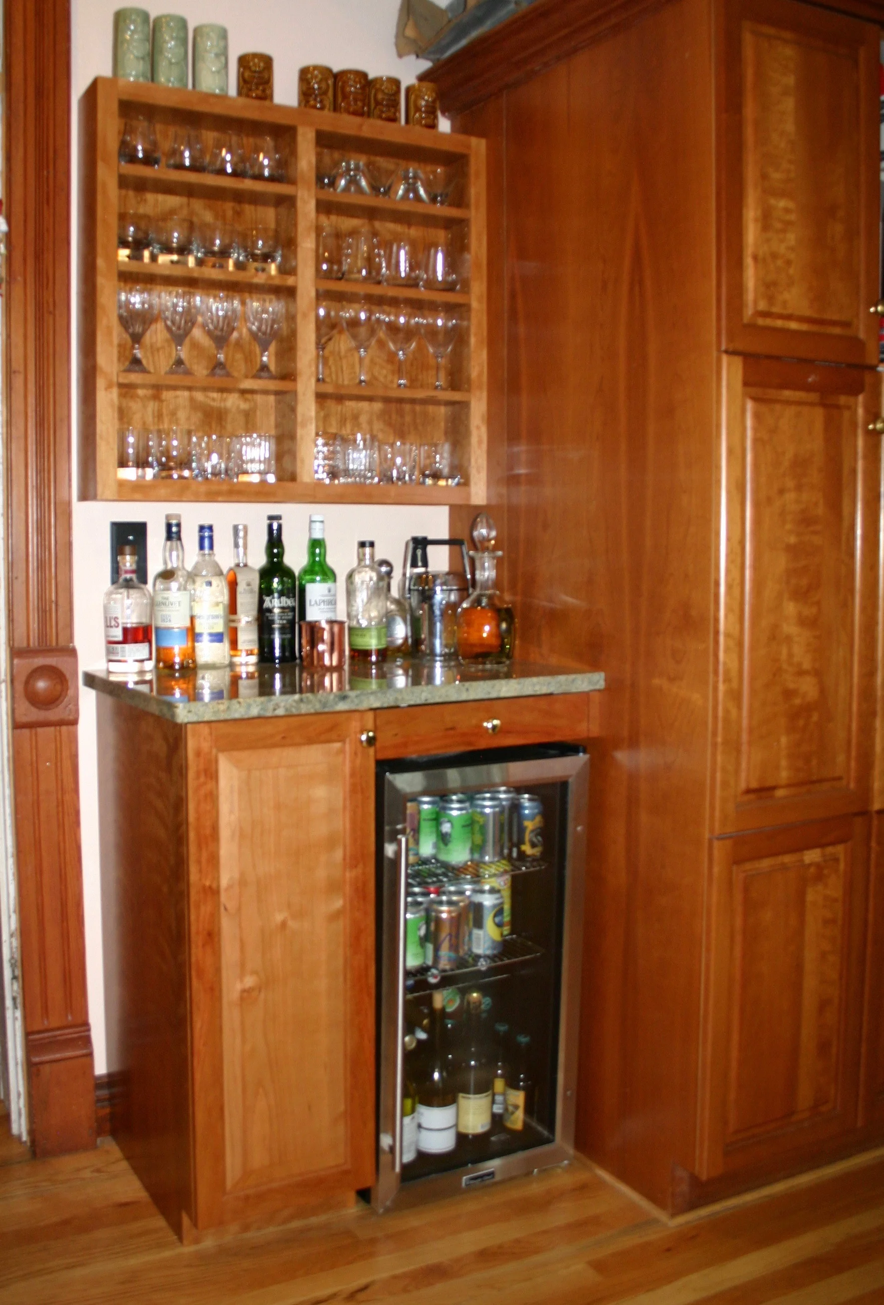 Cherry bar to matching existing cabinets