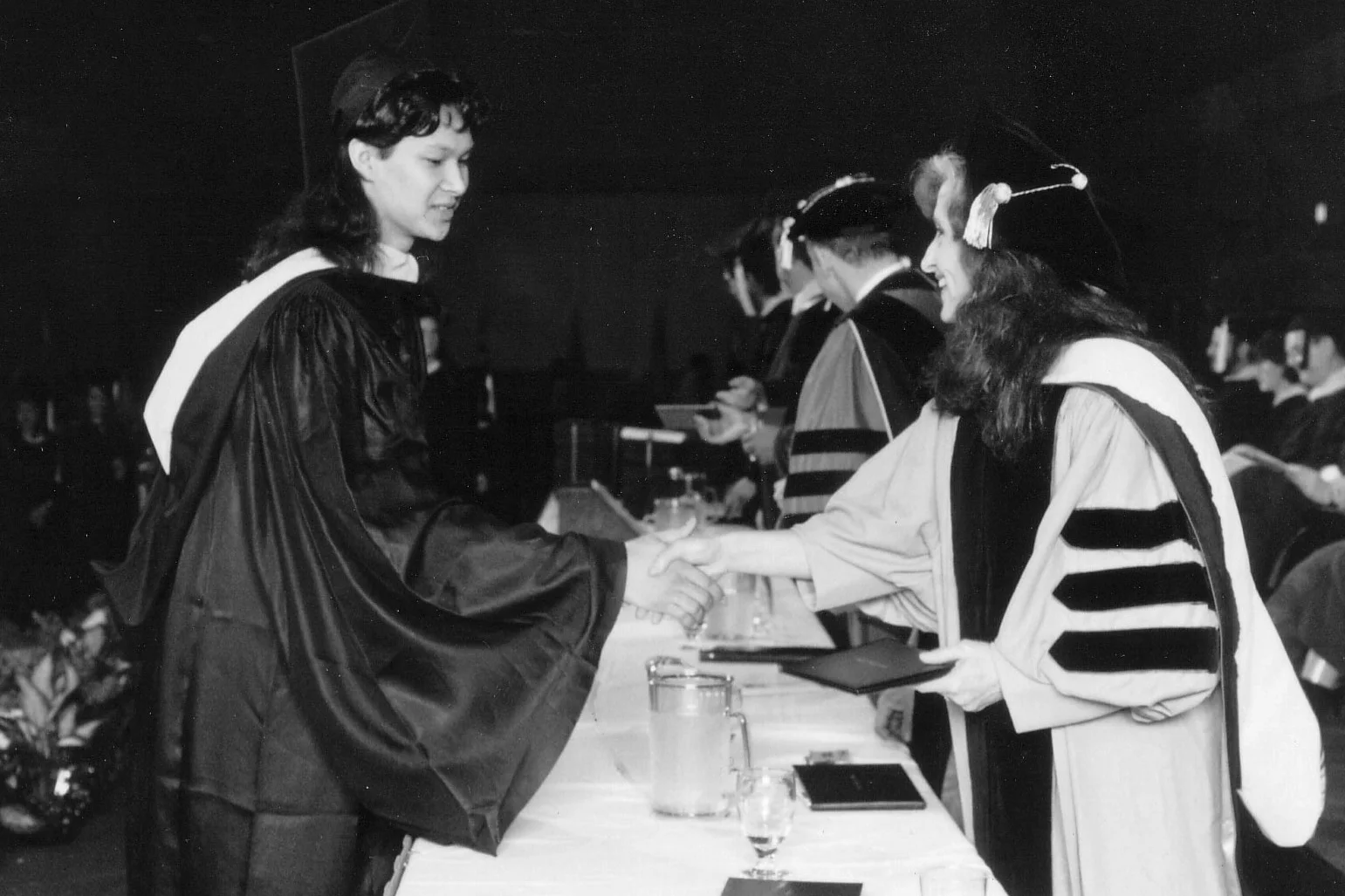 Berklee College of Music, 1992: Receiving my diploma from Bonnie Raitt