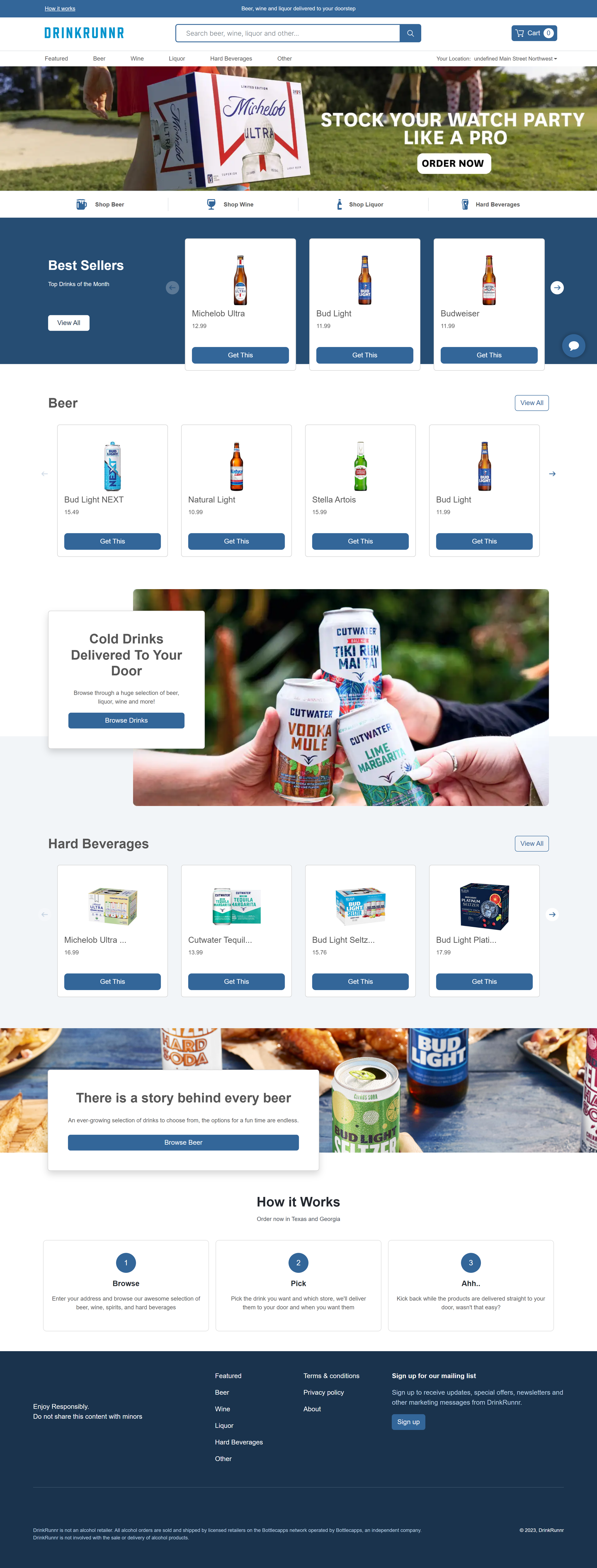 DrinkRunnr Homepage
