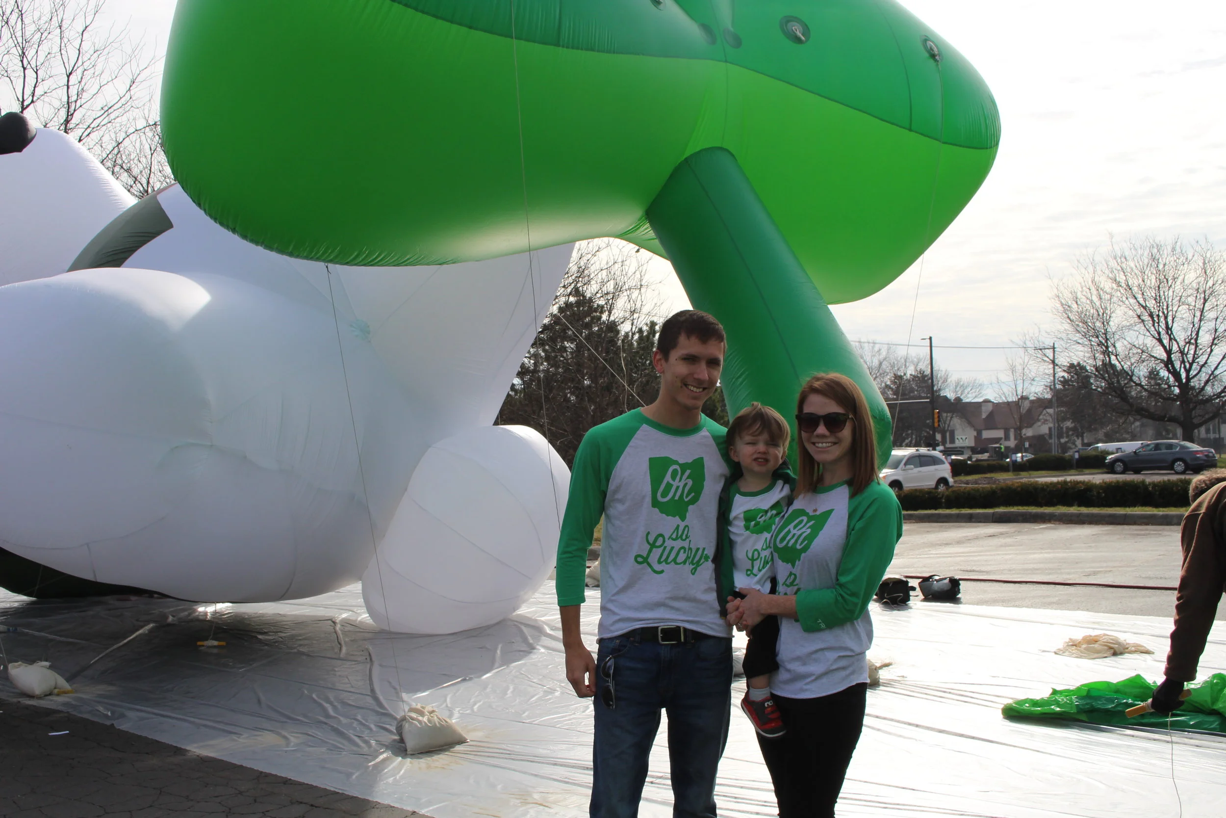 Dublin Parade with my favorite guys!! We got a chance to watch the balloons fill up, and Owen LOVED it!! So fun!!