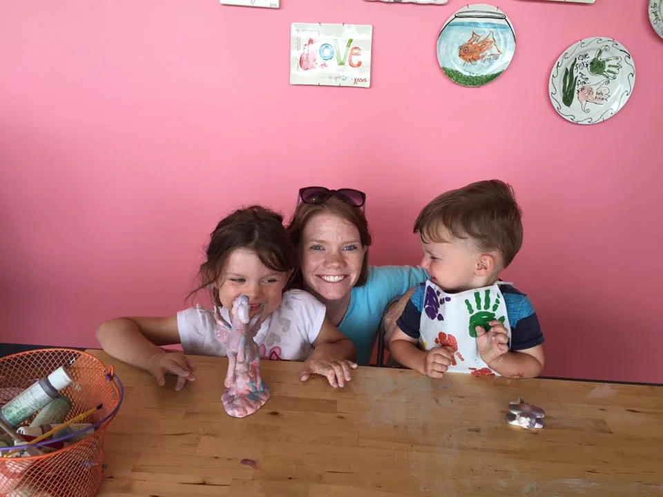 Marcy's Clayground with my two favorite kiddos!! LOVE experiences with them above all else. 