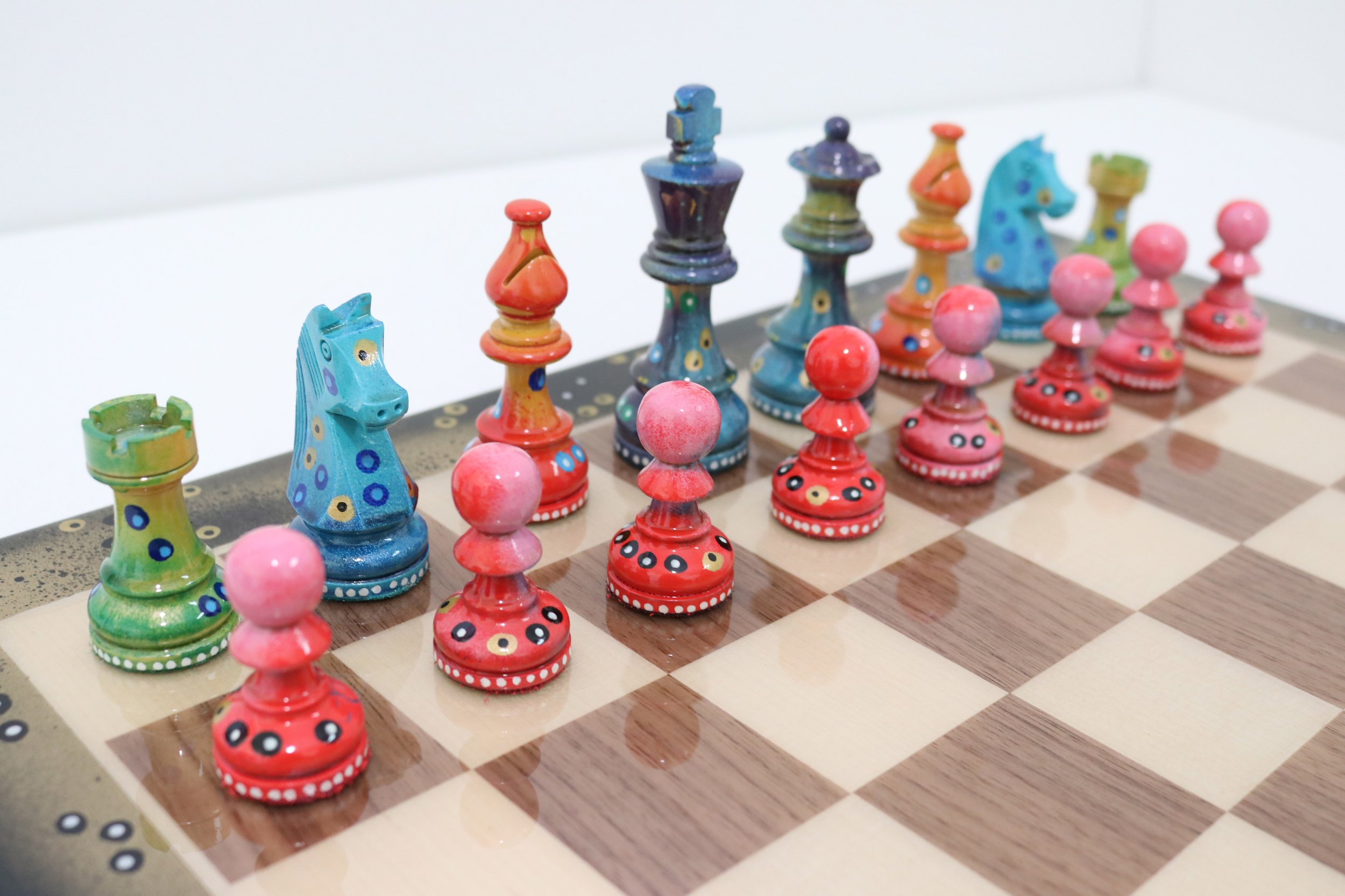 3 3/4 Colored Chess Pieces - Set of 17 Pieces – Chess House