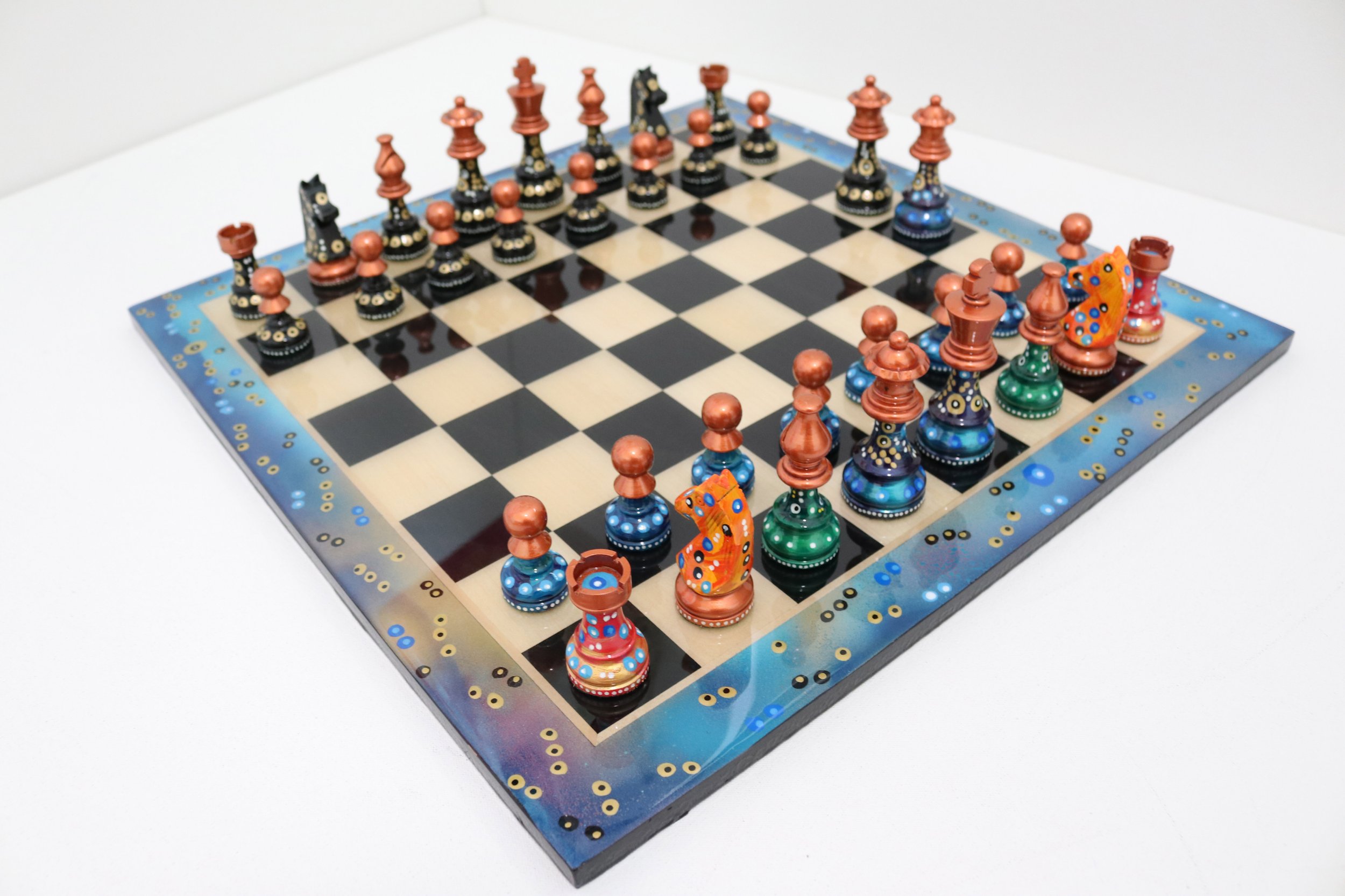 Called Into Being - Sydney Gruber Painted 21 Ambassador Chess Set #12 –  Chess House