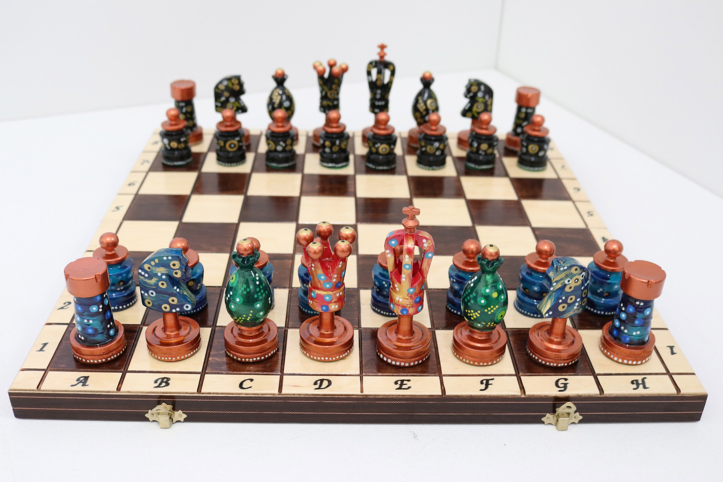 Called Into Being - Sydney Gruber Painted 21 Ambassador Chess Set #12 –  Chess House