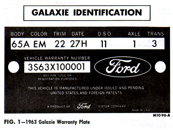 The Patent Plate is attached to the left front door pillar.