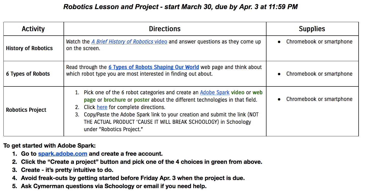 Engineering (Robotics) Distance Learning Project