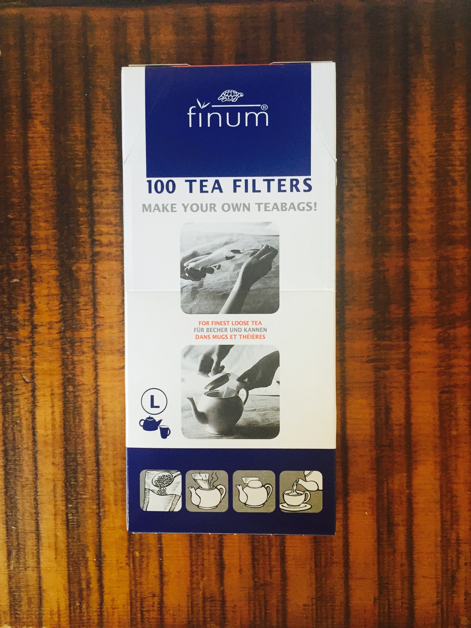 Lot de 100 filtres à thé compostables taille XS 60 x 130 mm - Finum