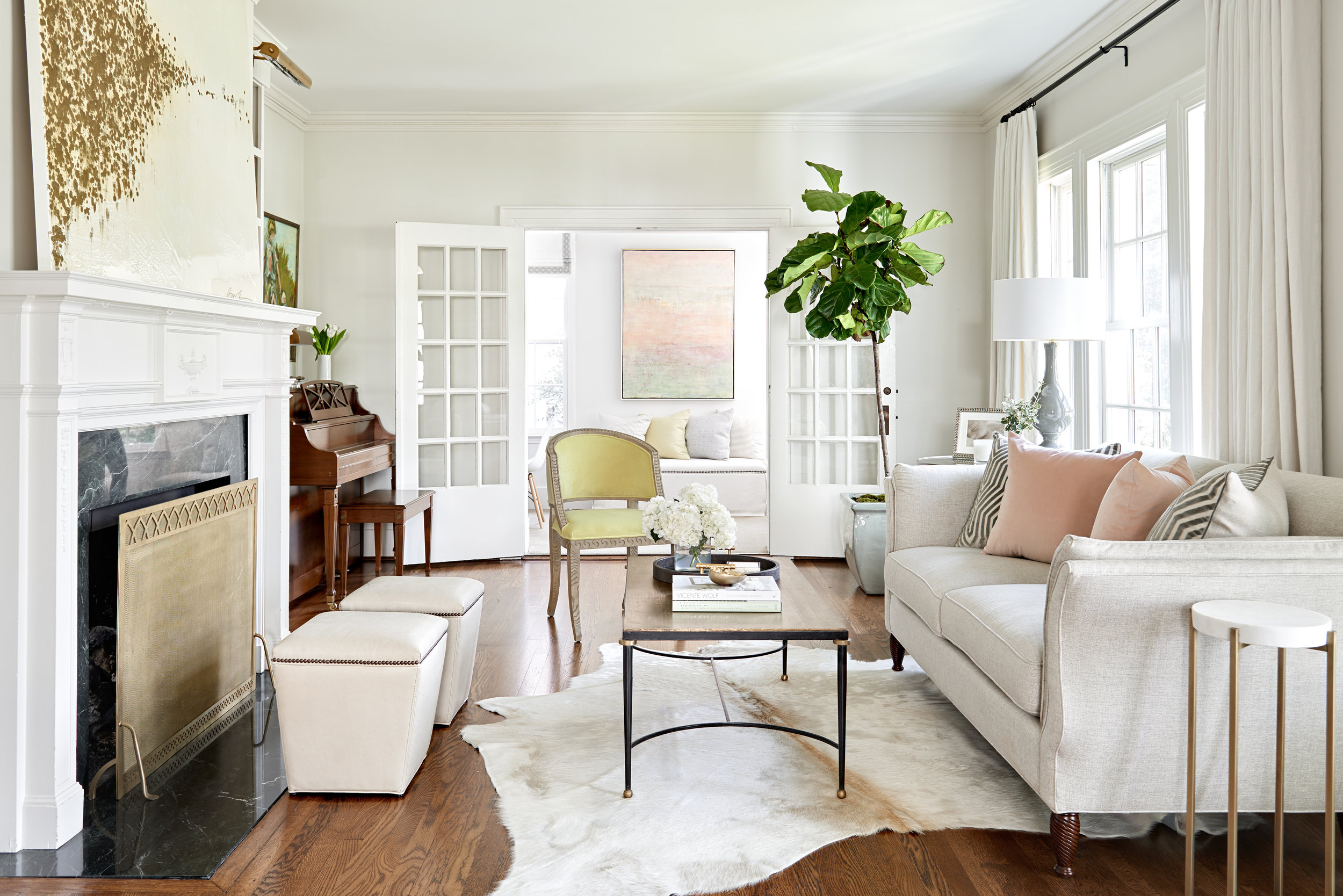 Bright and colorful living room design by Charleston based interior designer Lindsey Davis