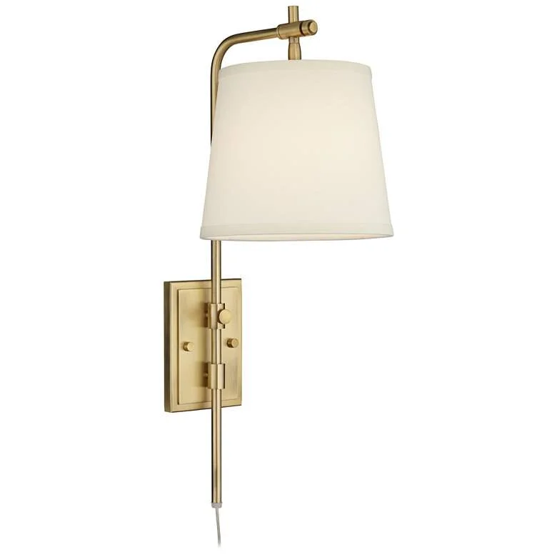 Seline Warm Gold Adjustable Plug-in Wall Lamp - $129