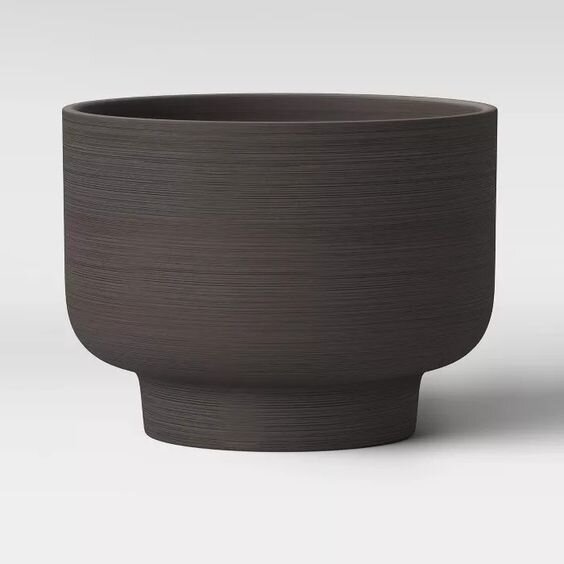 10" Ceramic Footed Planter Charcoal Black - Project 62