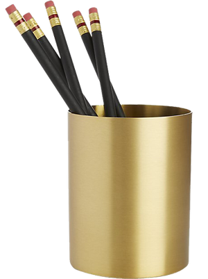 CB2 Studio Solid Brass Pencil Cup