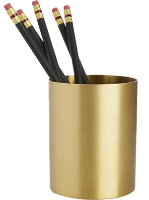 CB2 Studio Solid Brass Pencil Cup
