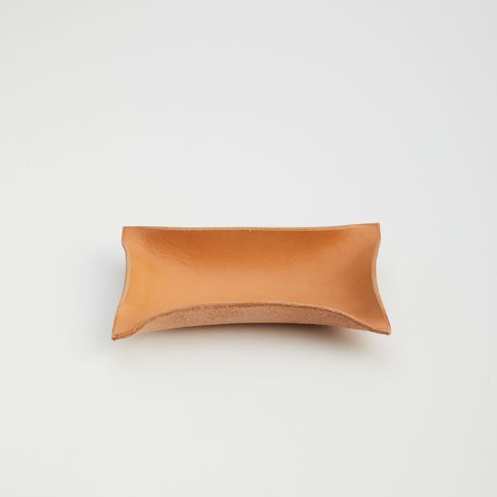 West Elm Made Solid Hand Shaped Leather Tray