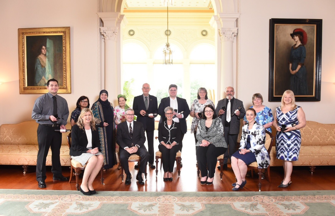 Representing the Emergency Relief Team at the time of the Awards are: (back row) David Arche, Pratima Sharma, Lina Shaaban, Marie-Louise Drew, John Coppola, James Cameron, Violet Murphy, Con Hatzi,&nbsp;Sue Pinchbeck,&nbsp;Albina Dal Santo. &nbsp;Th…
