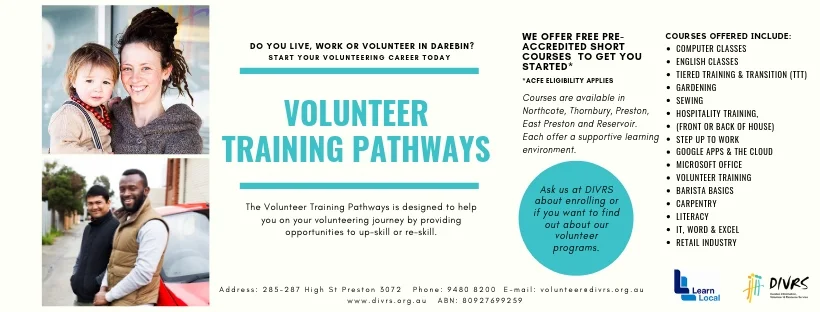The Volunteer Training Pathways program has arrived!