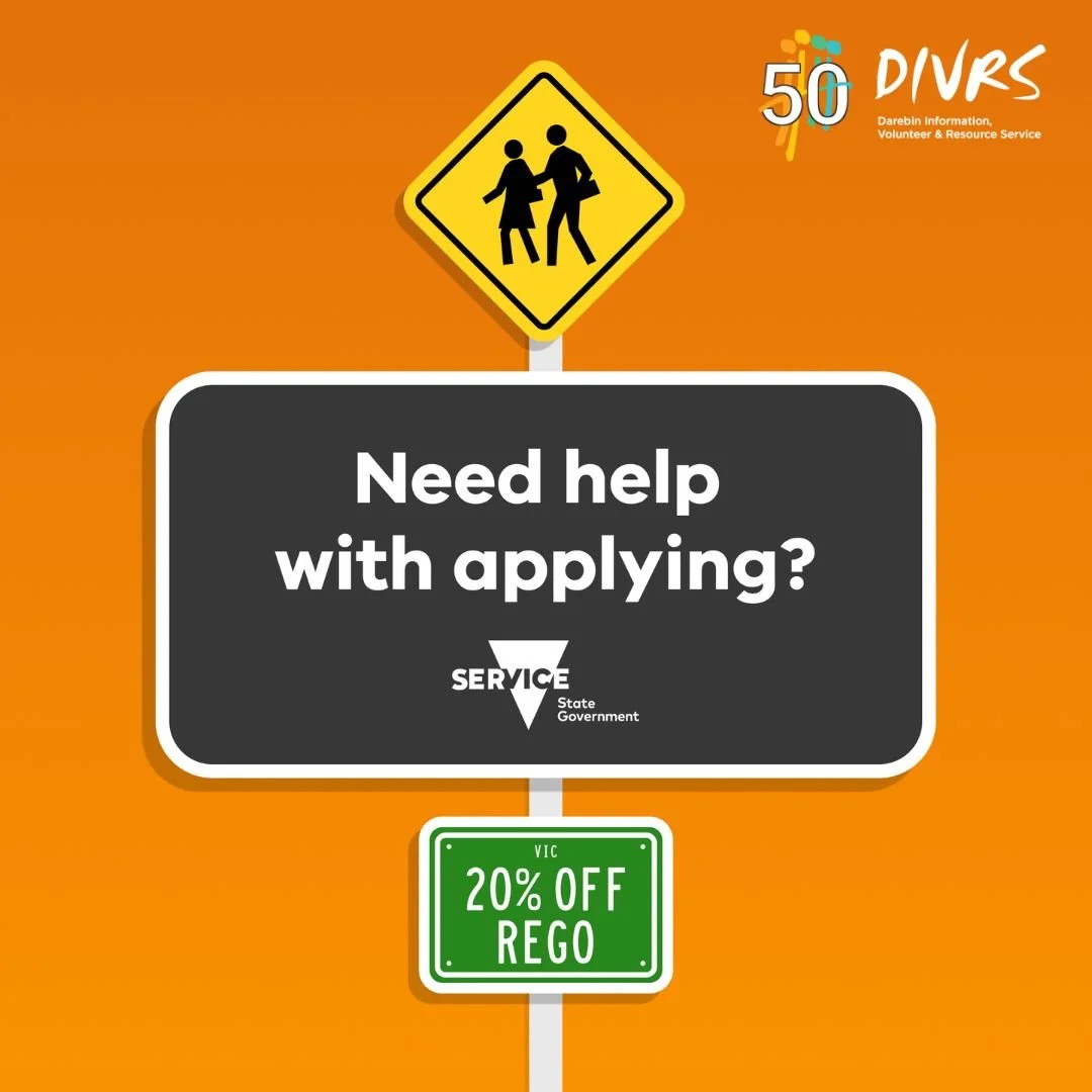 Have you had any problems applying for your 20% rebate on your vehicle registration?
We can help you through the process. 
Visit us at 285 High St, Preston or call 9480 8200 
10am - 3pm Monday to Thursday