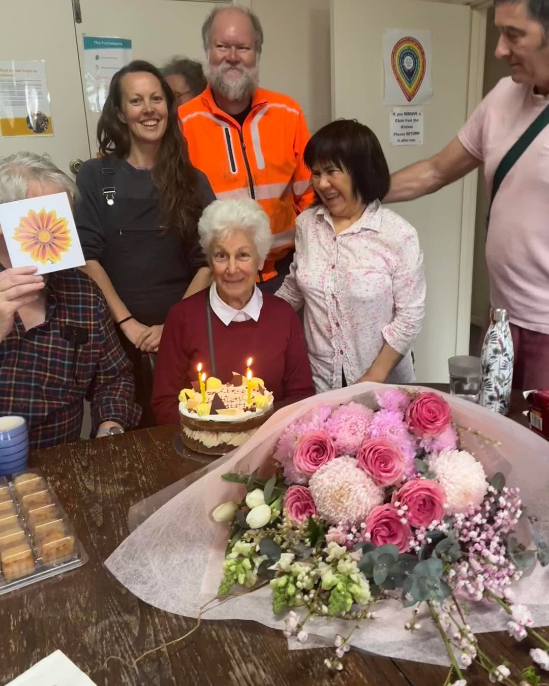Last week we were delighted to celebrate Faye's 80th birthday with the Wednesday Food Sharing volunteer crew. As you can see from the photos, we had a great time!

Faye has been volunteering with DIVRS for almost 9 years!
 
She packs and stacks the s