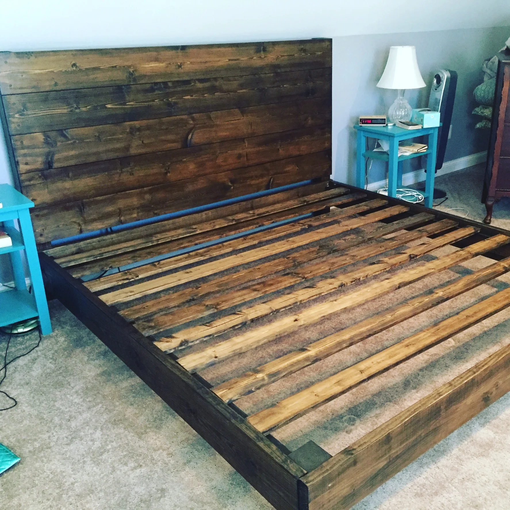 rustic platform bed