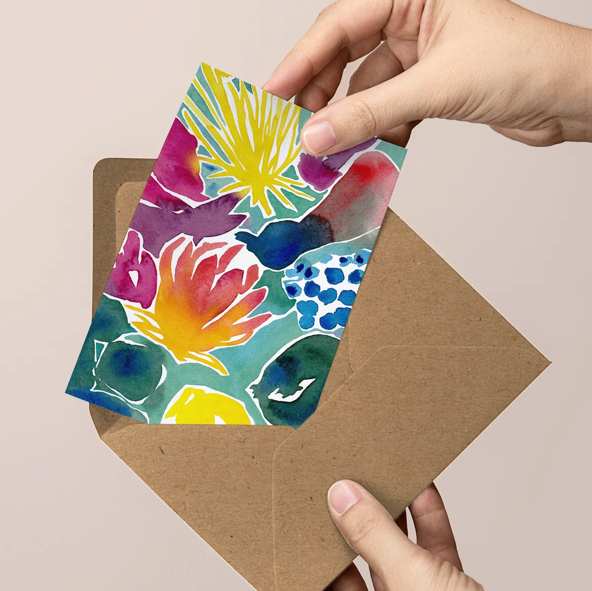 Modern watercolor greeting cards