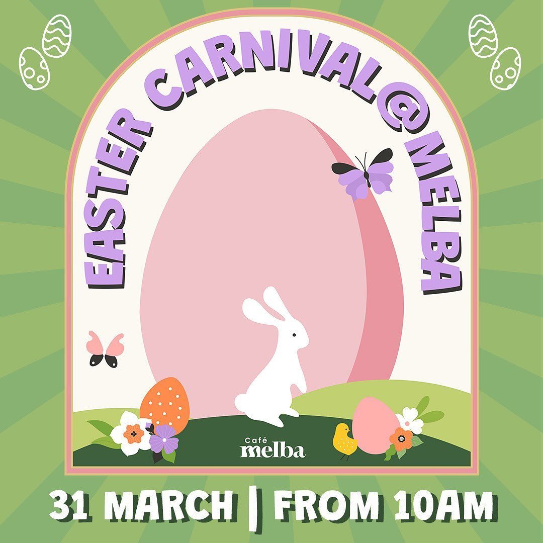 🐰🎉 Hop into Easter fun with us! Join us at Easter Carnival@Melba for a day packed with excitement &ndash; from delicious food and drinks to kids' activities by @camprockitkidsclub and live music!

Plus, visit @hellobicyclesg booth for some drawing 