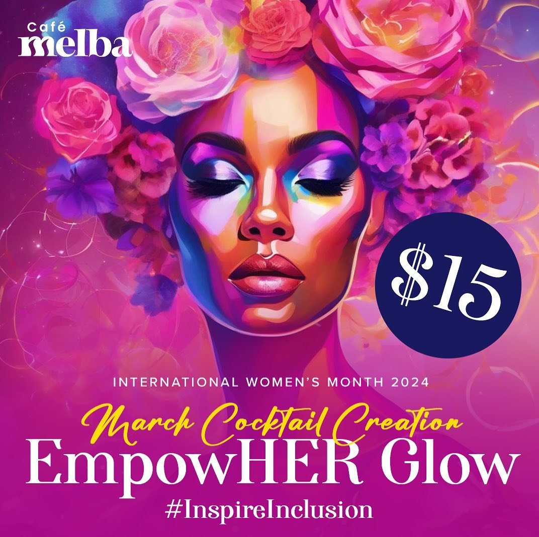 Toast to the brilliance of women with our March Cocktail Creation: EmpowHer Glow! 💃✨ Celebrate International Women's Day all month long with this special blend, available for $15. Cheers to empowerment in every sip! 
.
.
.
#cafemelba #mediapolis #go