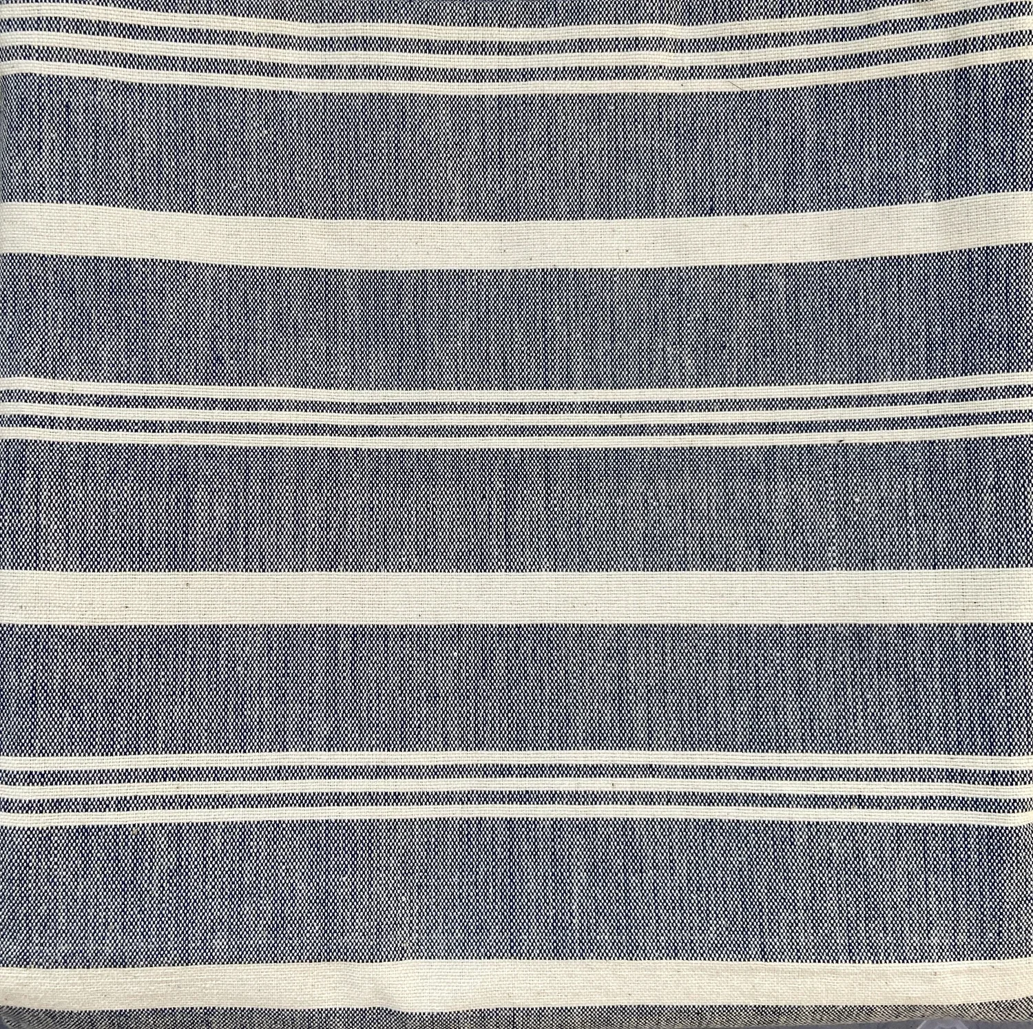 Handloom large towel Indigo wide stripe
