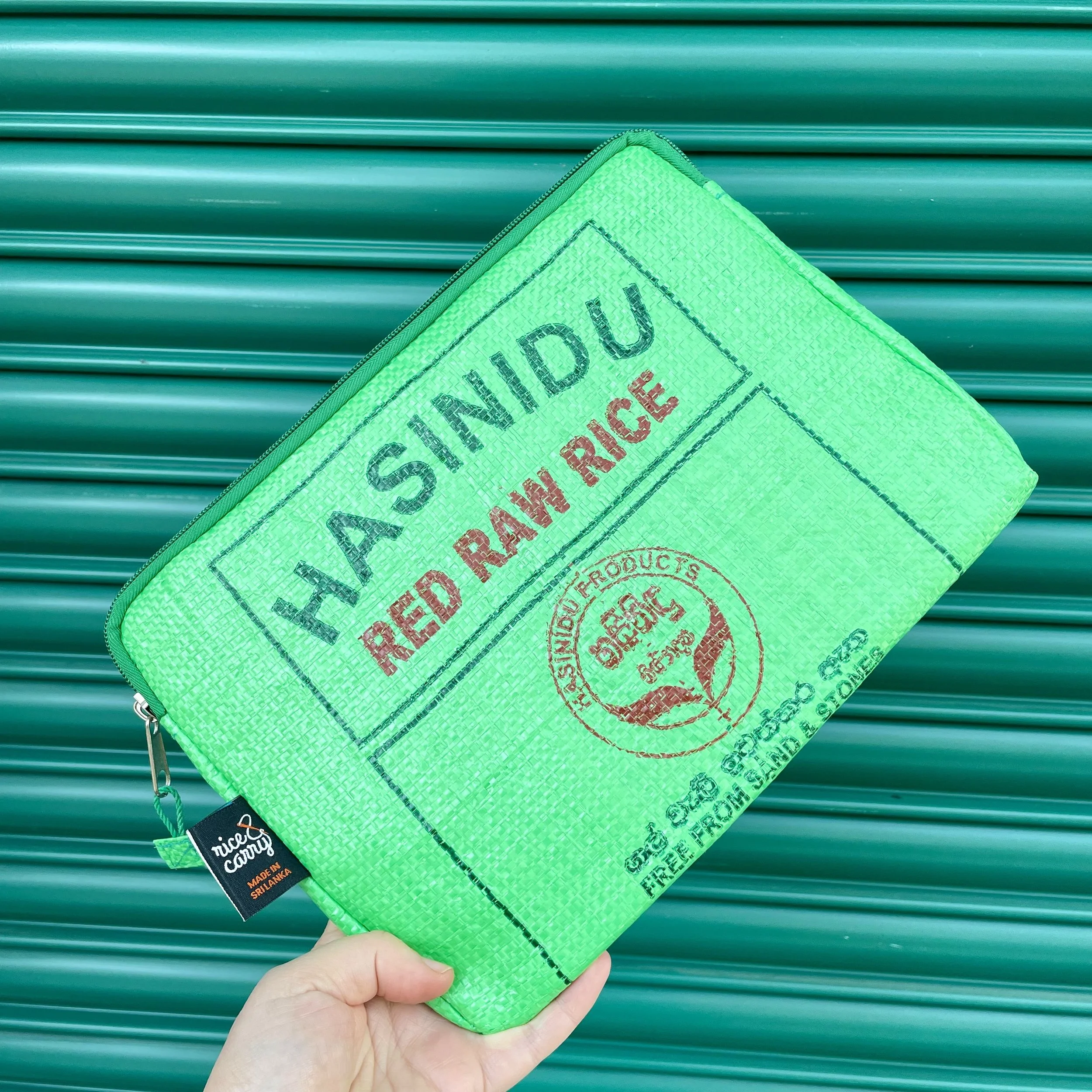 Green Hasinidu tablet sleeve front