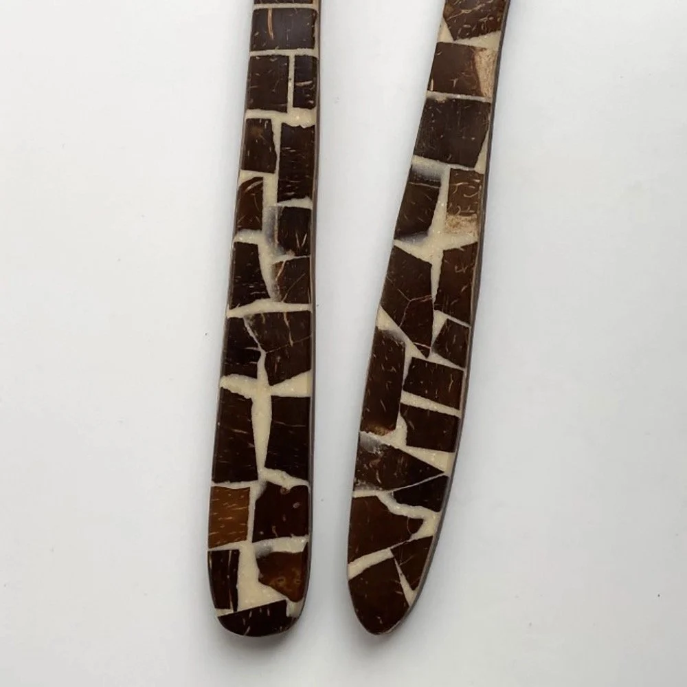 coconut wood salad servers