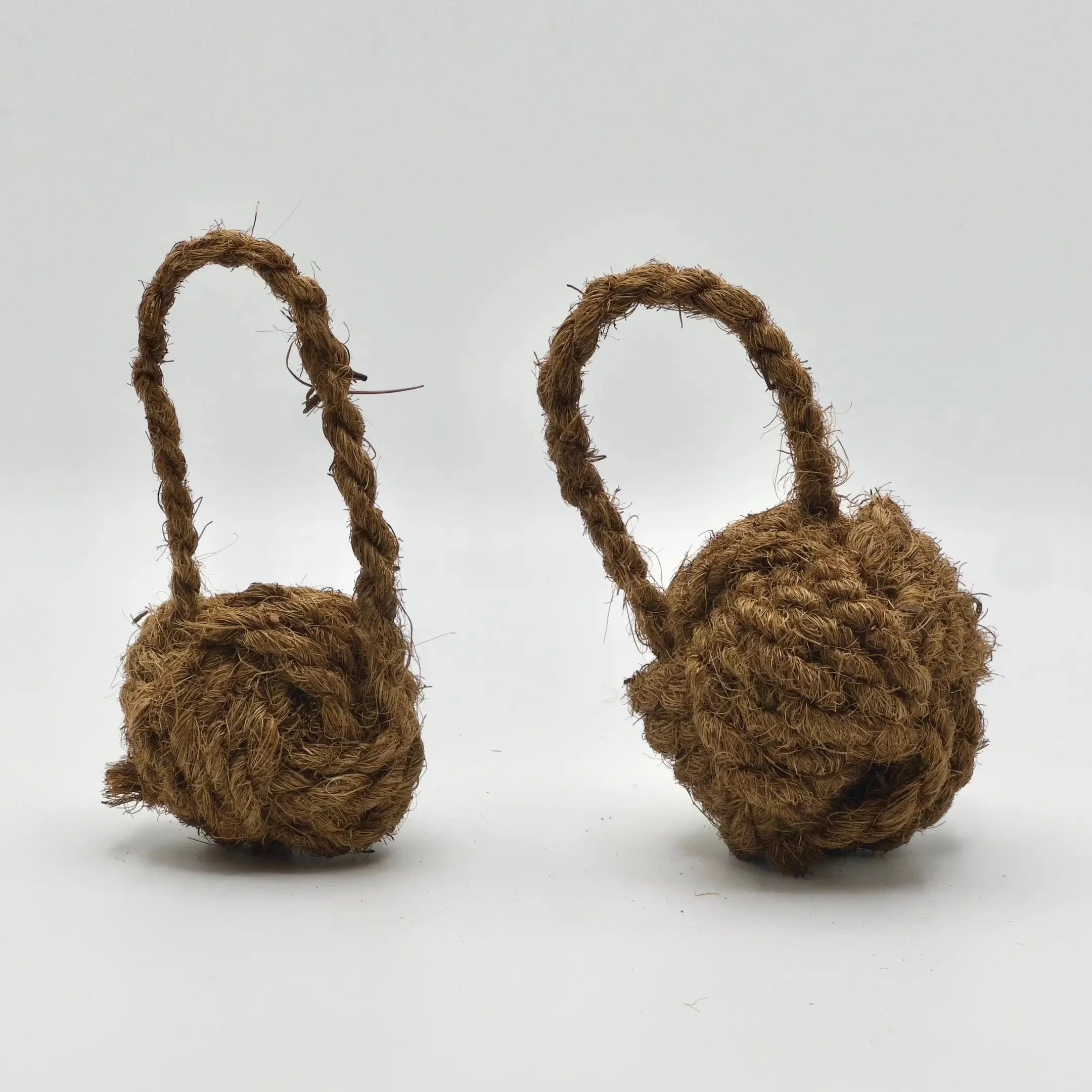 Coconut Rope Dog Ball with String.