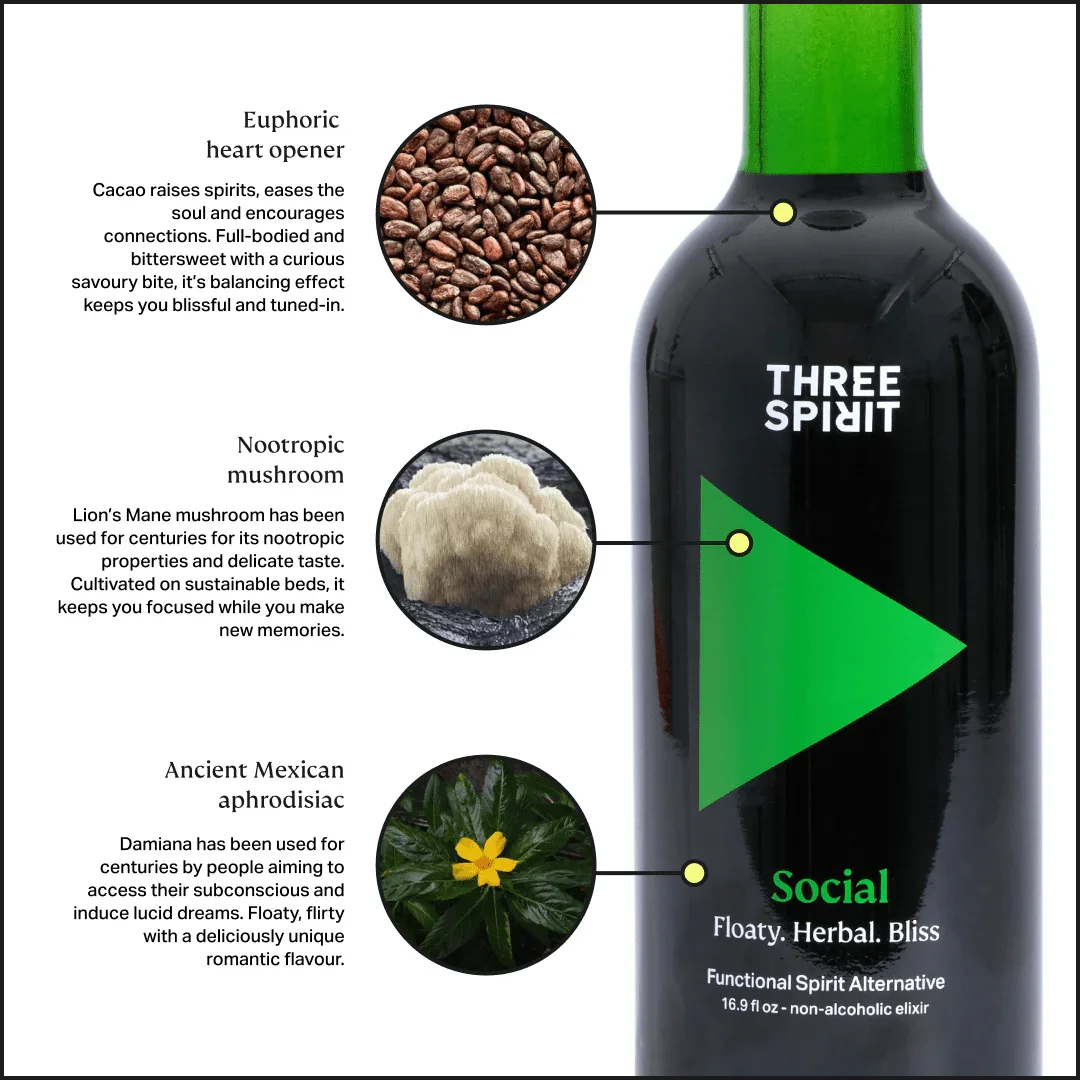 Three Spirit Social Elixir product information