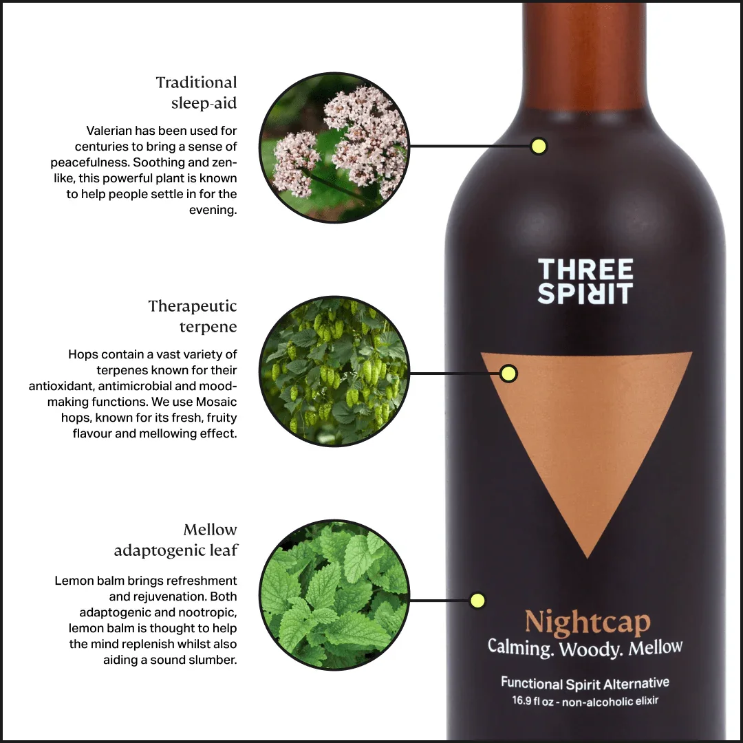 Three Spirit Nightcap non alcoholic elixir product benefits