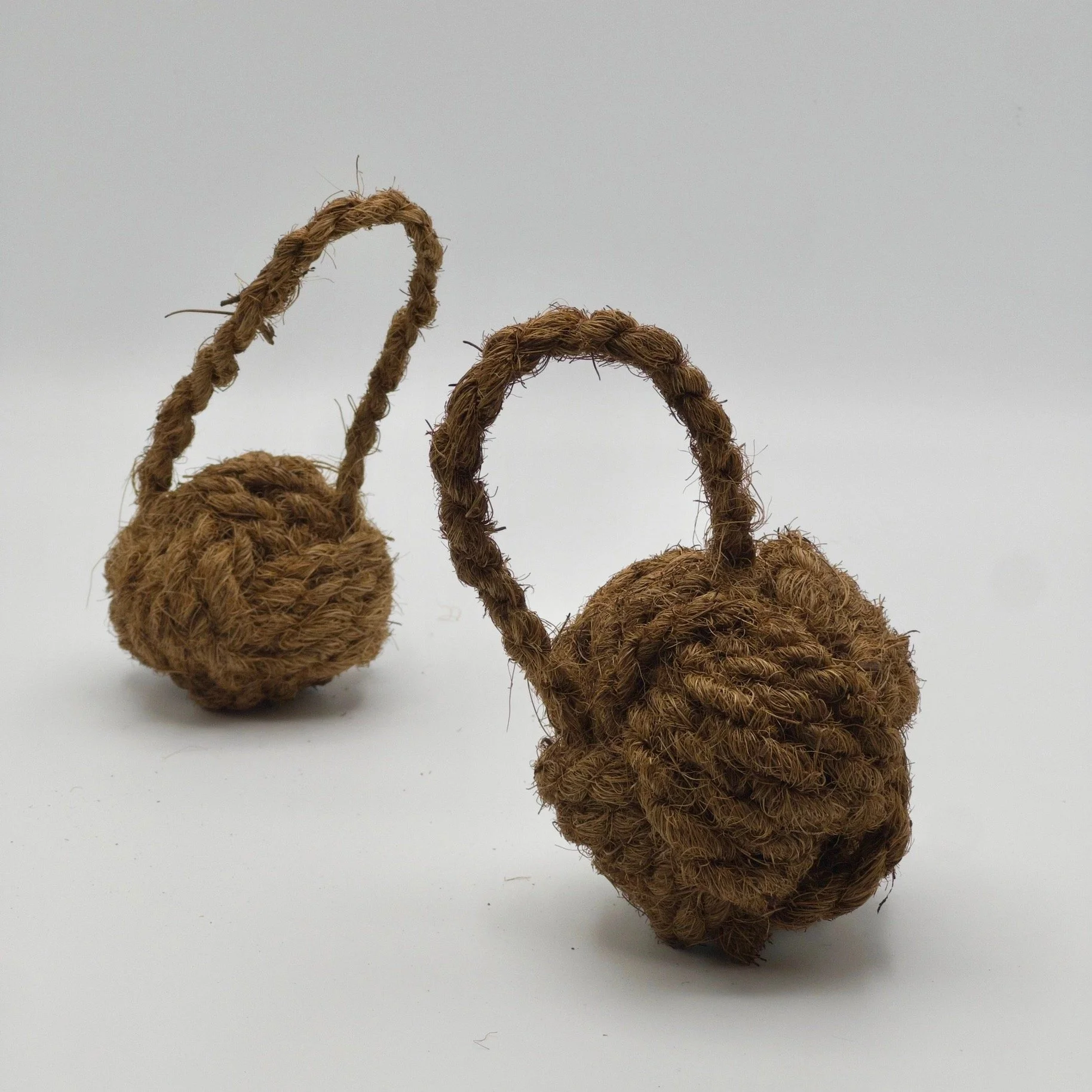 Coconut Rope Dog Ball with String.