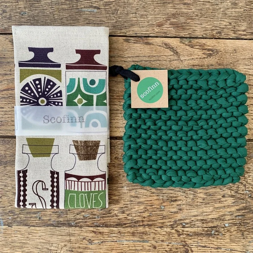 Linen Blend Spice Jars tea towel