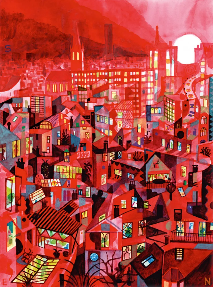 Paris, Crepuscule sérigraphie 48 x 63 cm by Squadro Stamperia, Bologna Limited edition of 100 contact Galerie Martel
