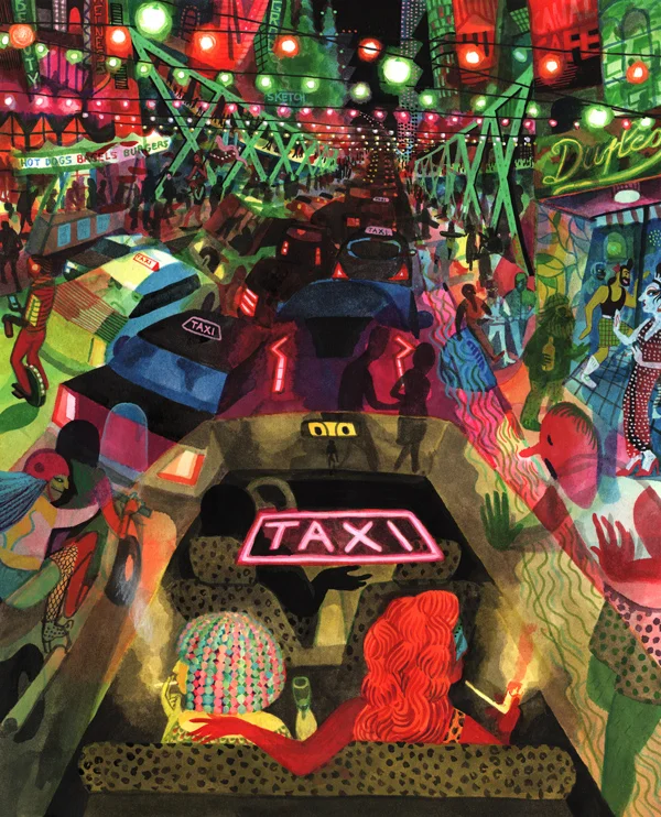 Taxi, 2018 piezografie on Hahnemühle 310 gr paper by studio Bernard Ruygrok 50 x 60 cm. Edition 50 150 euro contact www.blackolivepress.nl