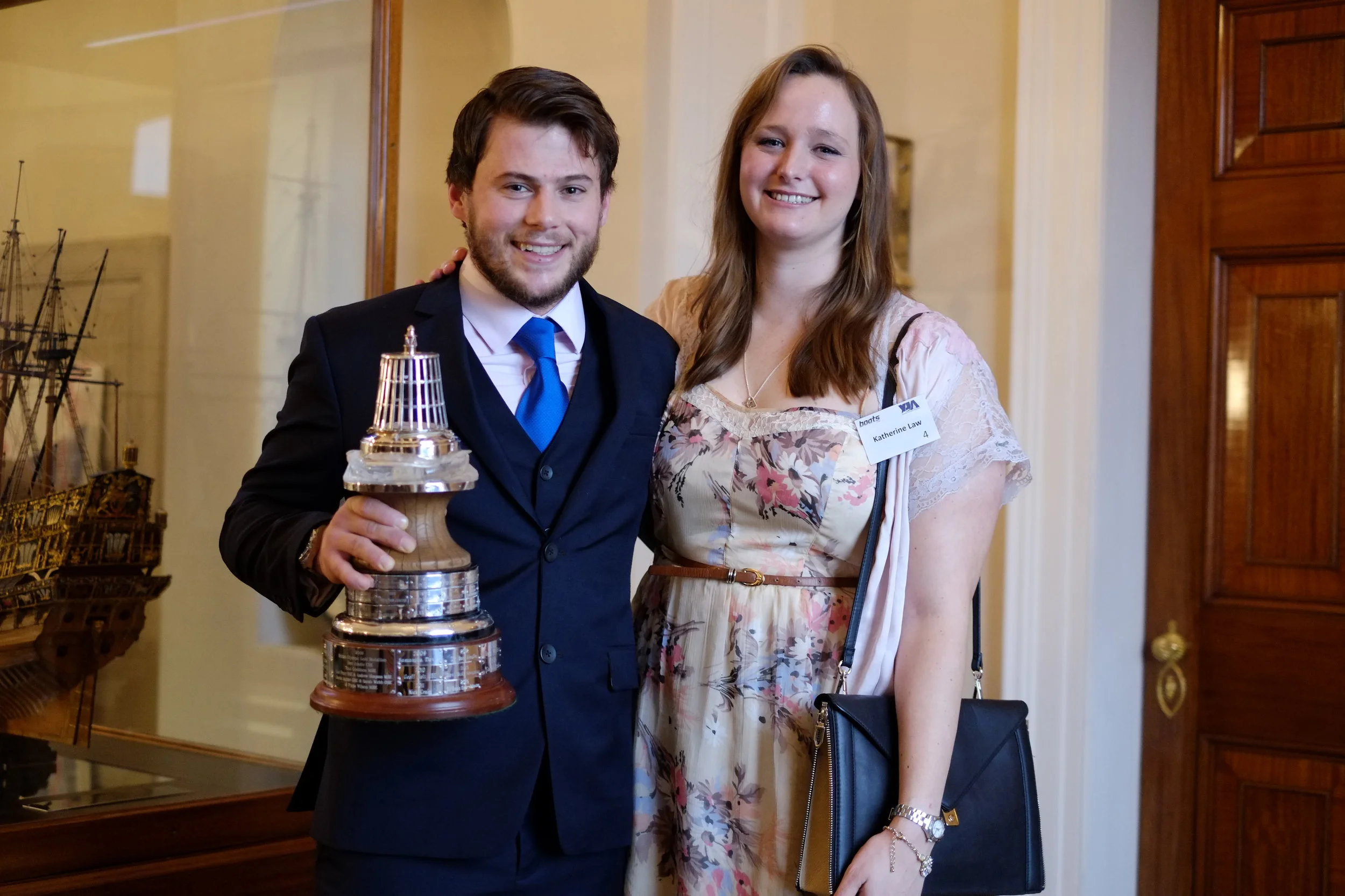 Gavin Reid - Yachtsman of the Year 2017 with his girlfriend Katherine Law, who filmed the rescue. They met on the race.
