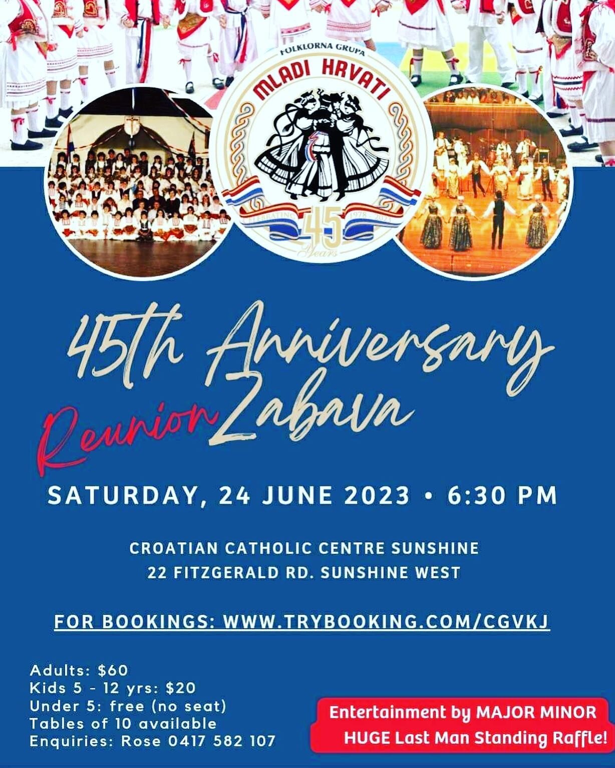 ***HUGE ANNOUNCEMENT***

F.G Mladi Hrvati turns 45 this year and we have the biggest celebration planned! 

For our annual fundraising zabava this year we are calling on all members PAST &amp; PRESENT to join us for a massive REUNION zabava!

If you 